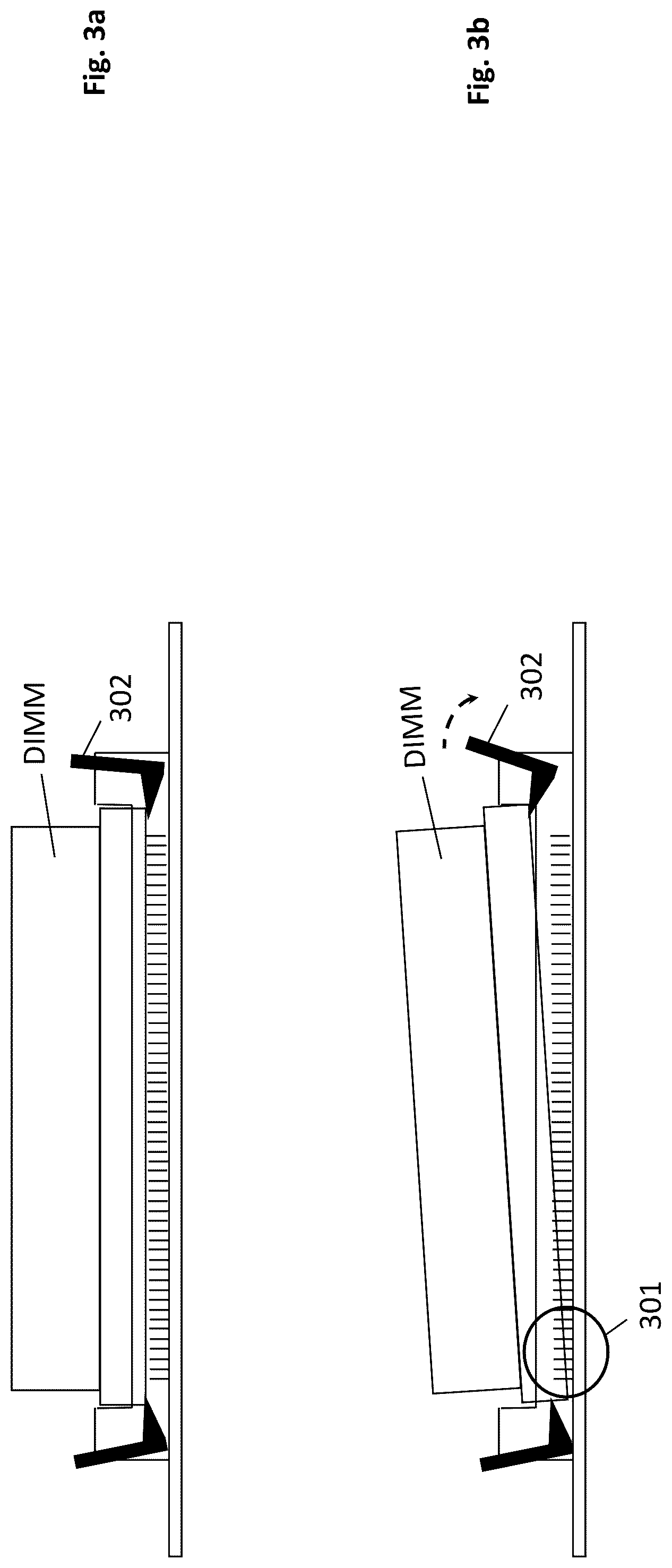 Patent US12315587 Figure 4 – DIMM socket with seating floor to meet both longer length edge contacts and shorter length edge contacts