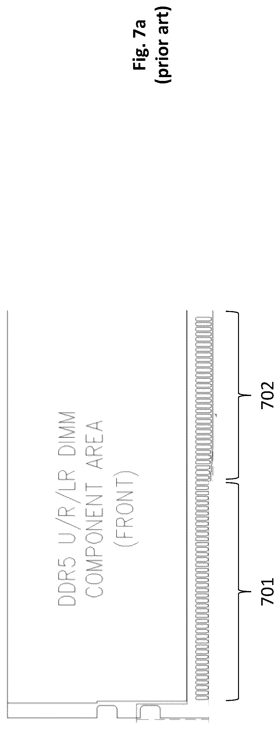 Patent US12315587 Figure 8 – DIMM socket with seating floor to meet both longer length edge contacts and shorter length edge contacts