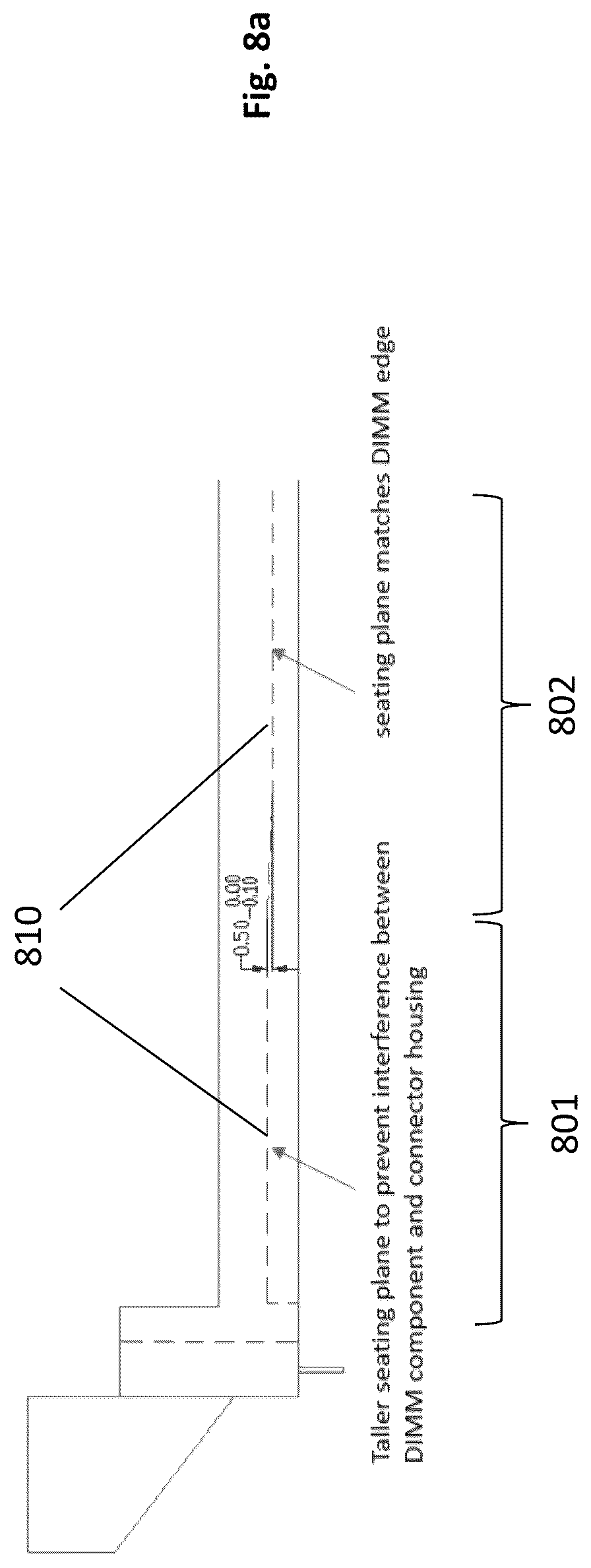 Patent US12315587 Figure 11 – DIMM socket with seating floor to meet both longer length edge contacts and shorter length edge contacts
