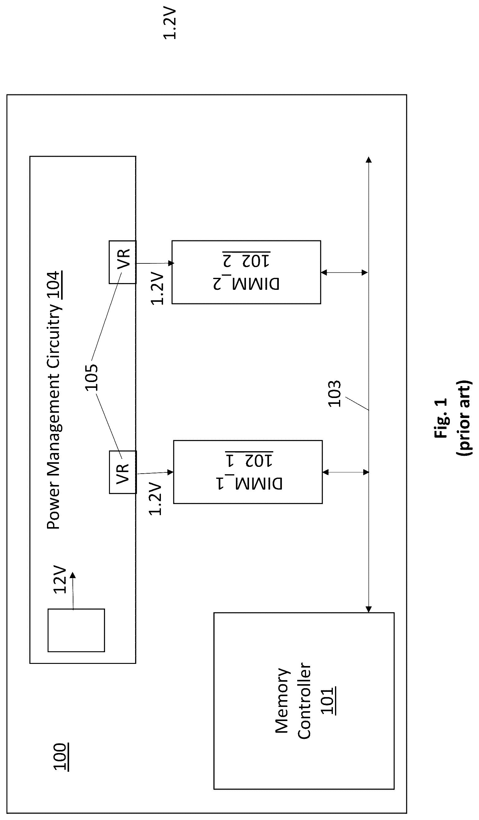 Patent US12315588 Figure 1 – Method and apparatus for improved memory module supply current surge response