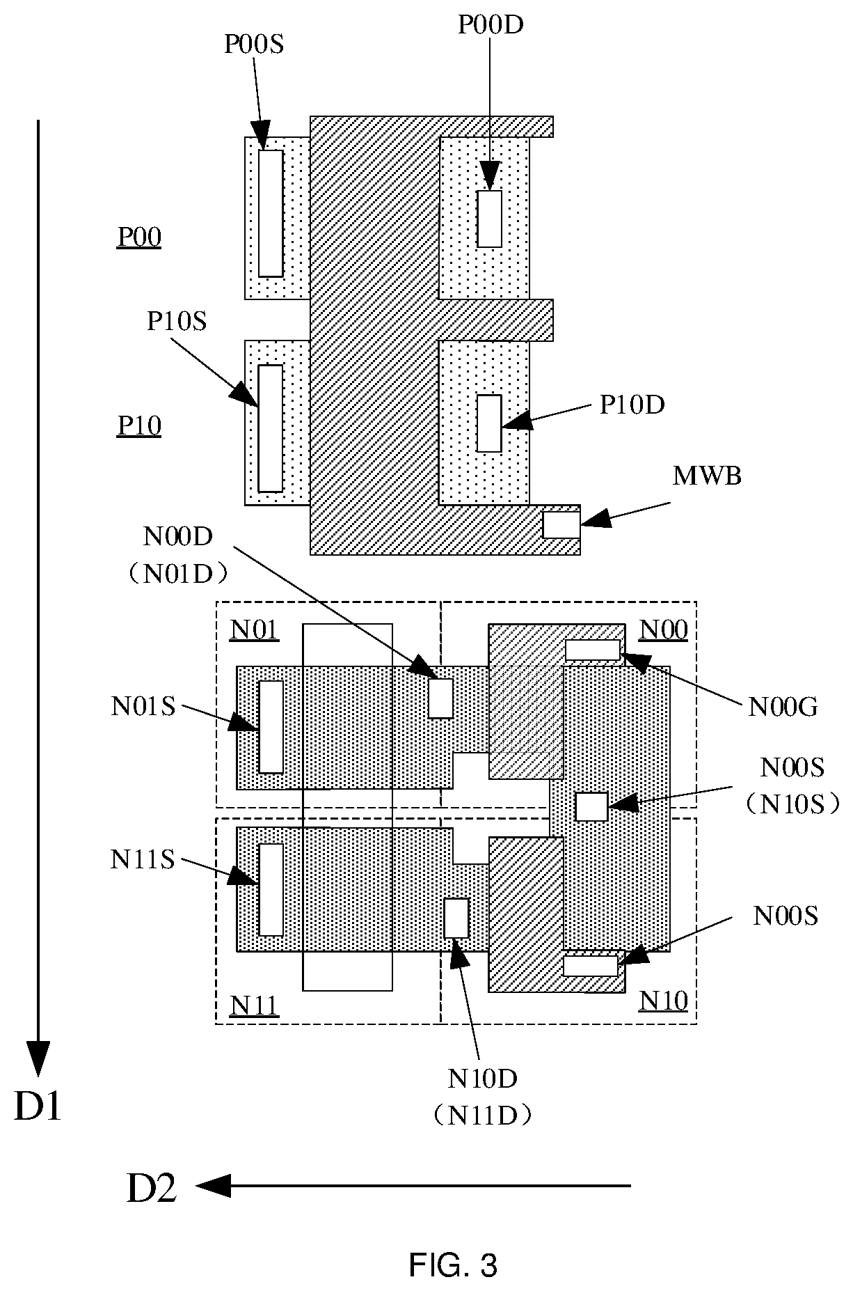 Patent US12315596 Figure 3 – Word line driver, word line driver array, and semiconductor structure