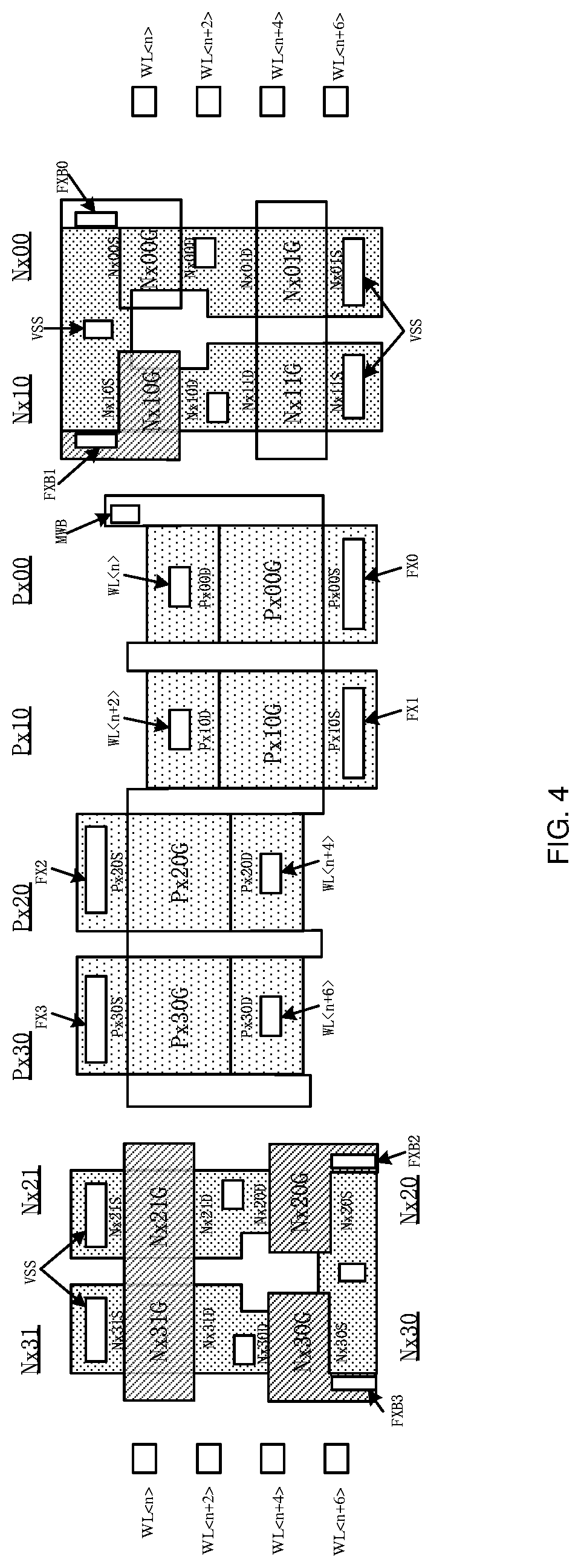 Patent US12315596 Figure 4 – Word line driver, word line driver array, and semiconductor structure