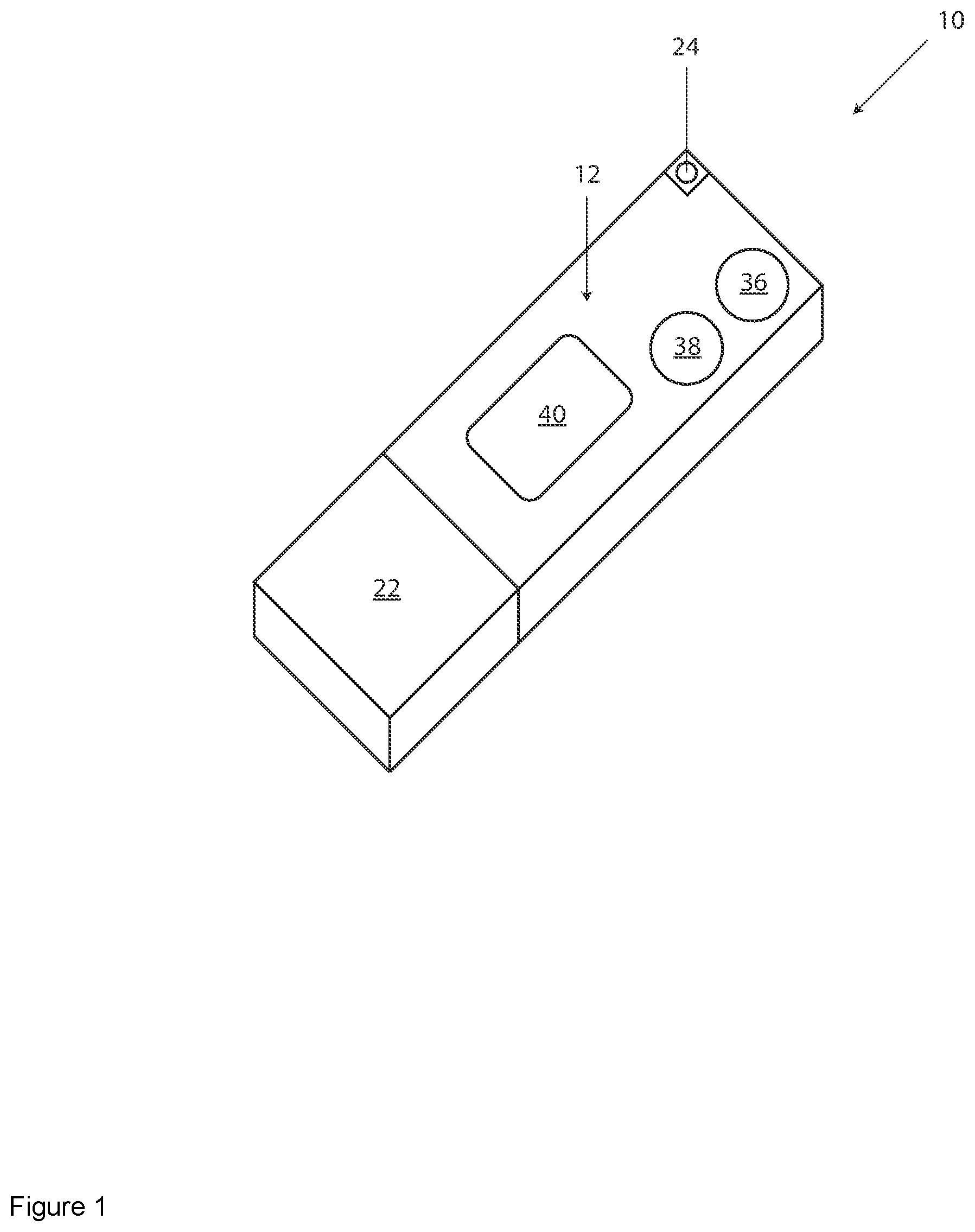 Patent US12315607 Figure 1 – Portable non-volatile storage device for use in providing patient medical records regardless of patient's level of consciousness