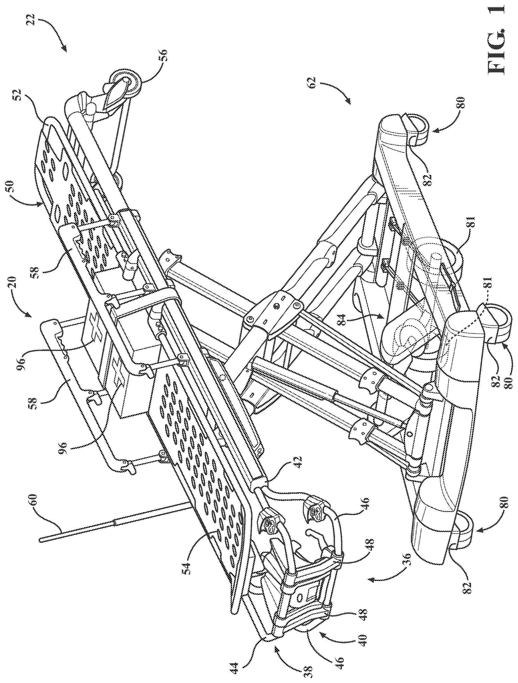 Patent US12315613 Figure 1 – Techniques for transporting autonomous patient support apparatuses and medical equipment to an incident scene