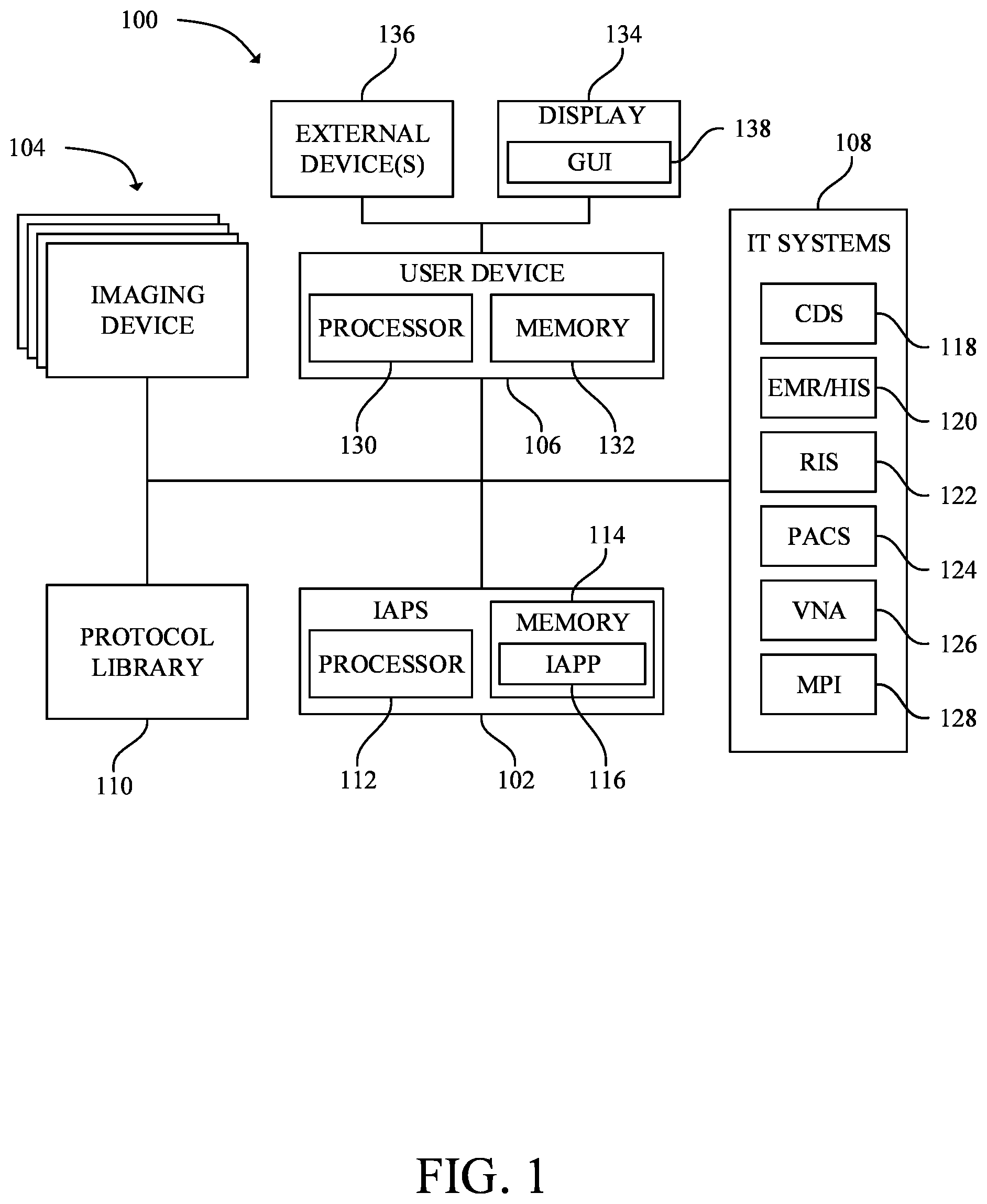 Patent US12315626 Figure 1 – Automated protocoling in medical imaging systems