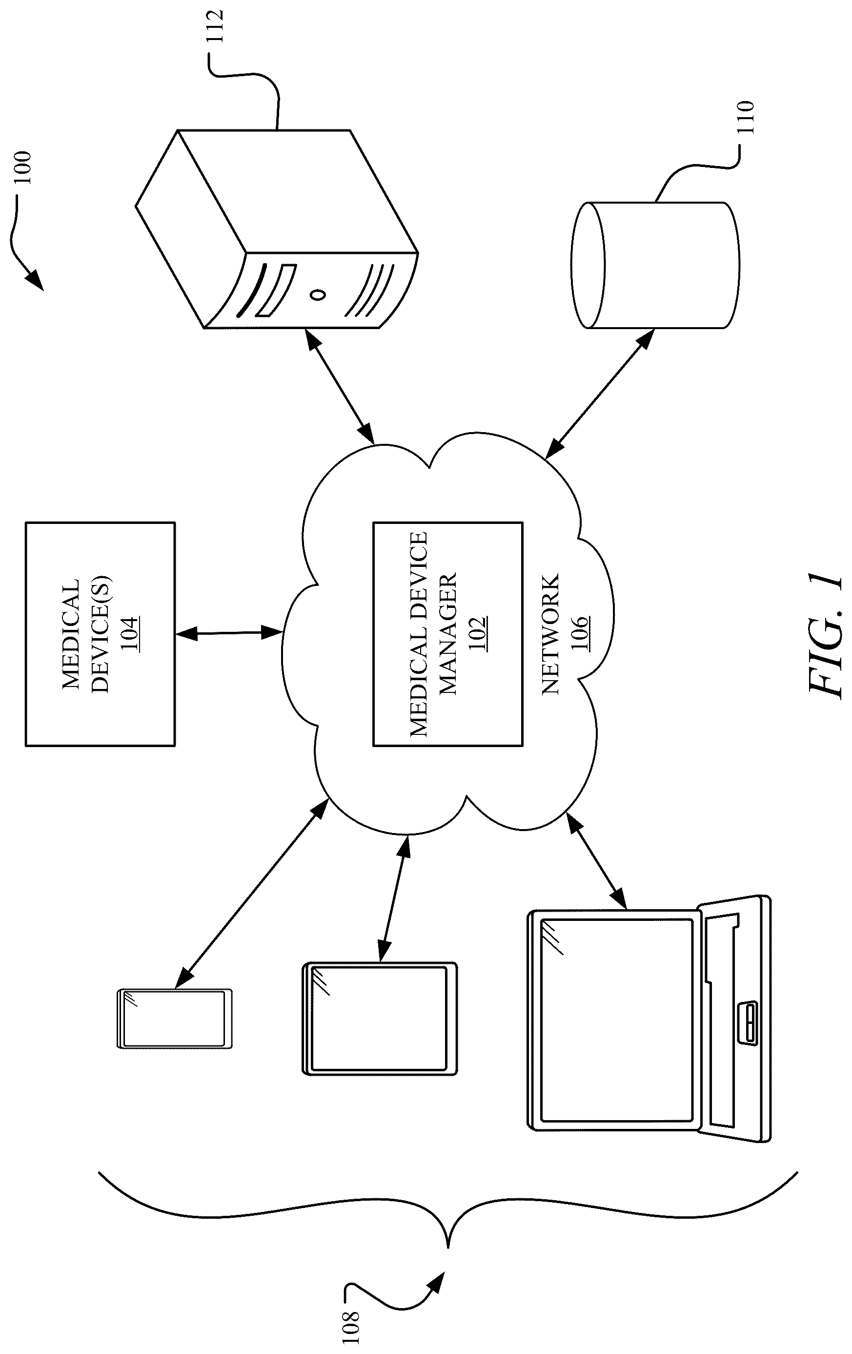Patent US12315629 — Systems and methods for managing patient medical devices — Figure 1