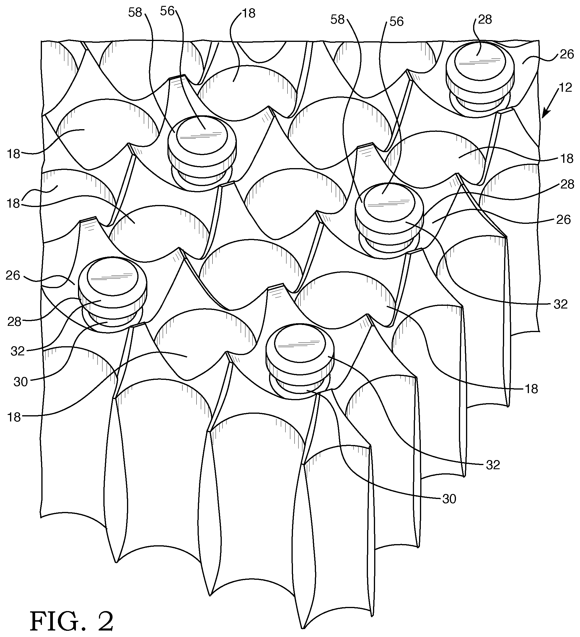 Patent US12315646 Figure 2 – Fuel assembly arrangement for retaining fuel rod end plug to bottom nozzle