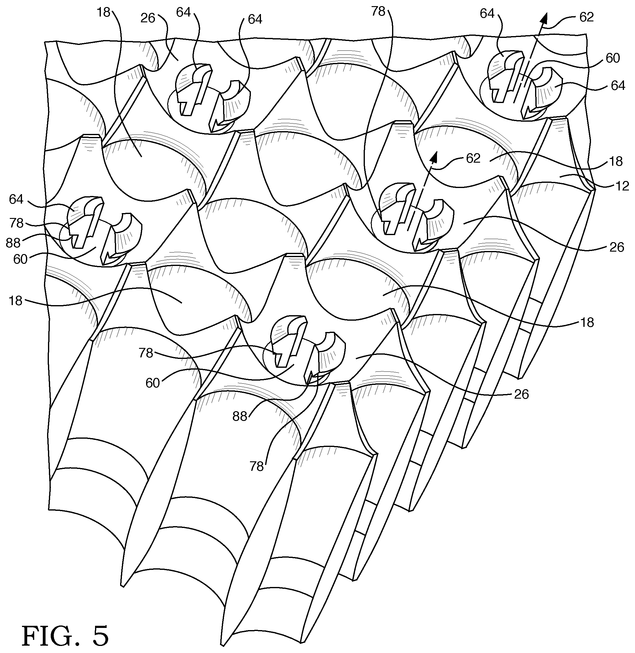 Patent US12315646 Figure 5 – Fuel assembly arrangement for retaining fuel rod end plug to bottom nozzle