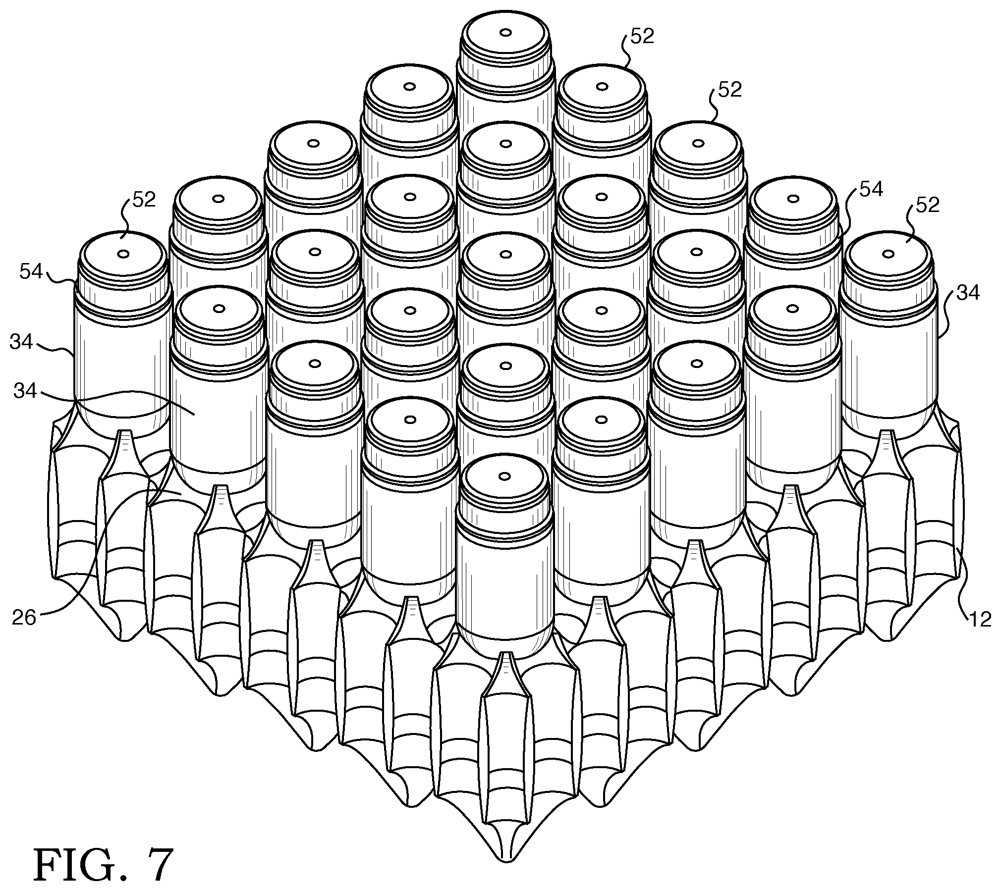 Patent US12315646 Figure 7 – Fuel assembly arrangement for retaining fuel rod end plug to bottom nozzle
