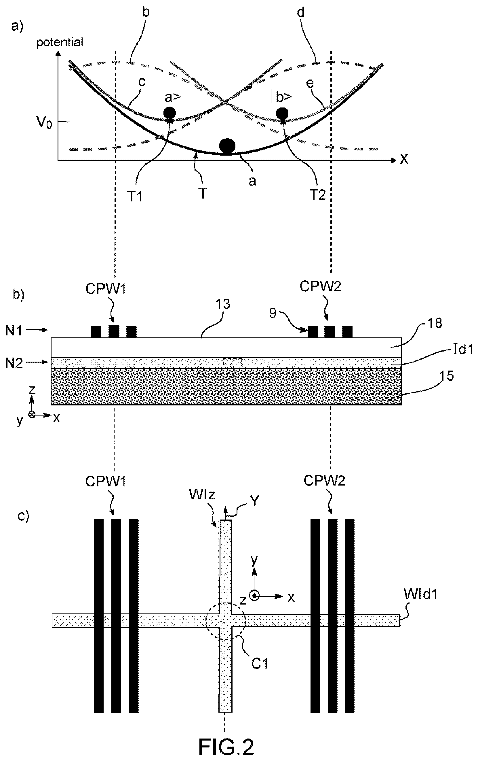 Patent US12315653 Figure 2 – Atomic chip for ultra-cold atom inertial sensor and associated sensor