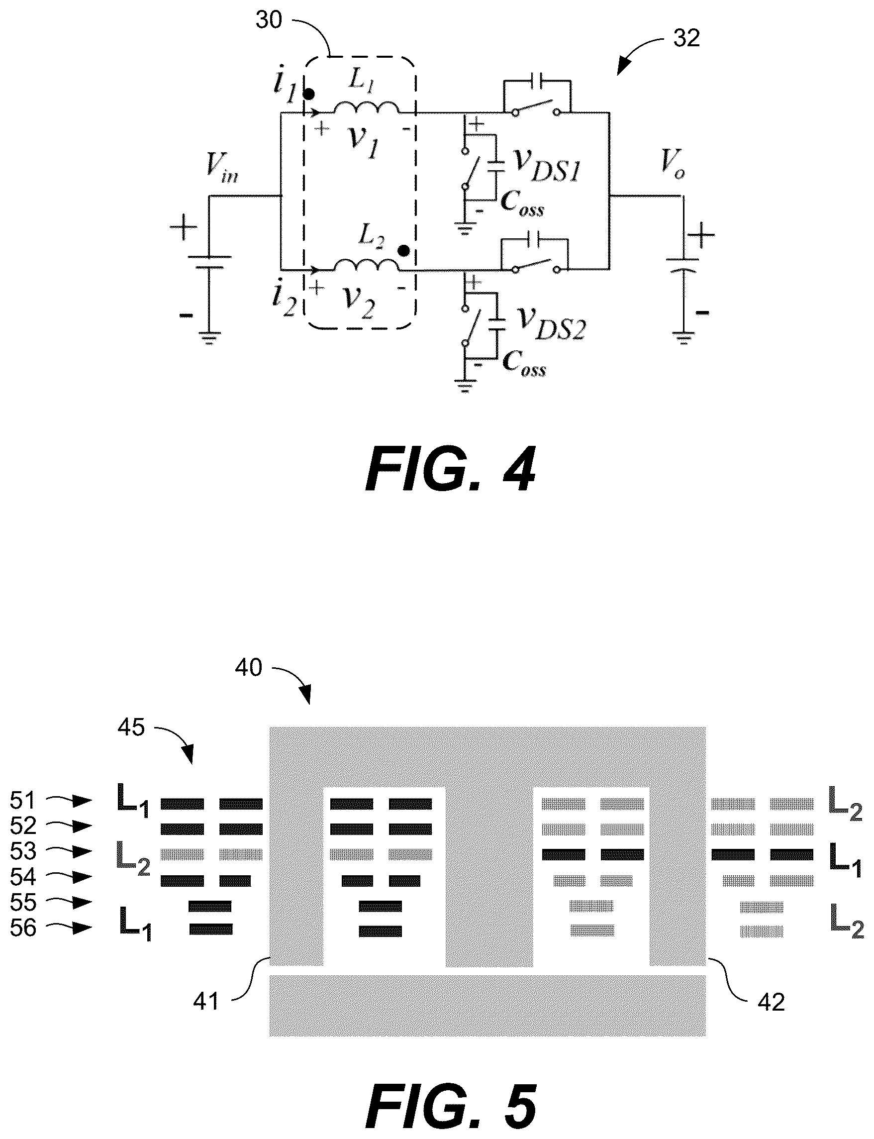 Patent US12315665 Figure 3 – Coupled inductor winding structure for common-mode noise reduction