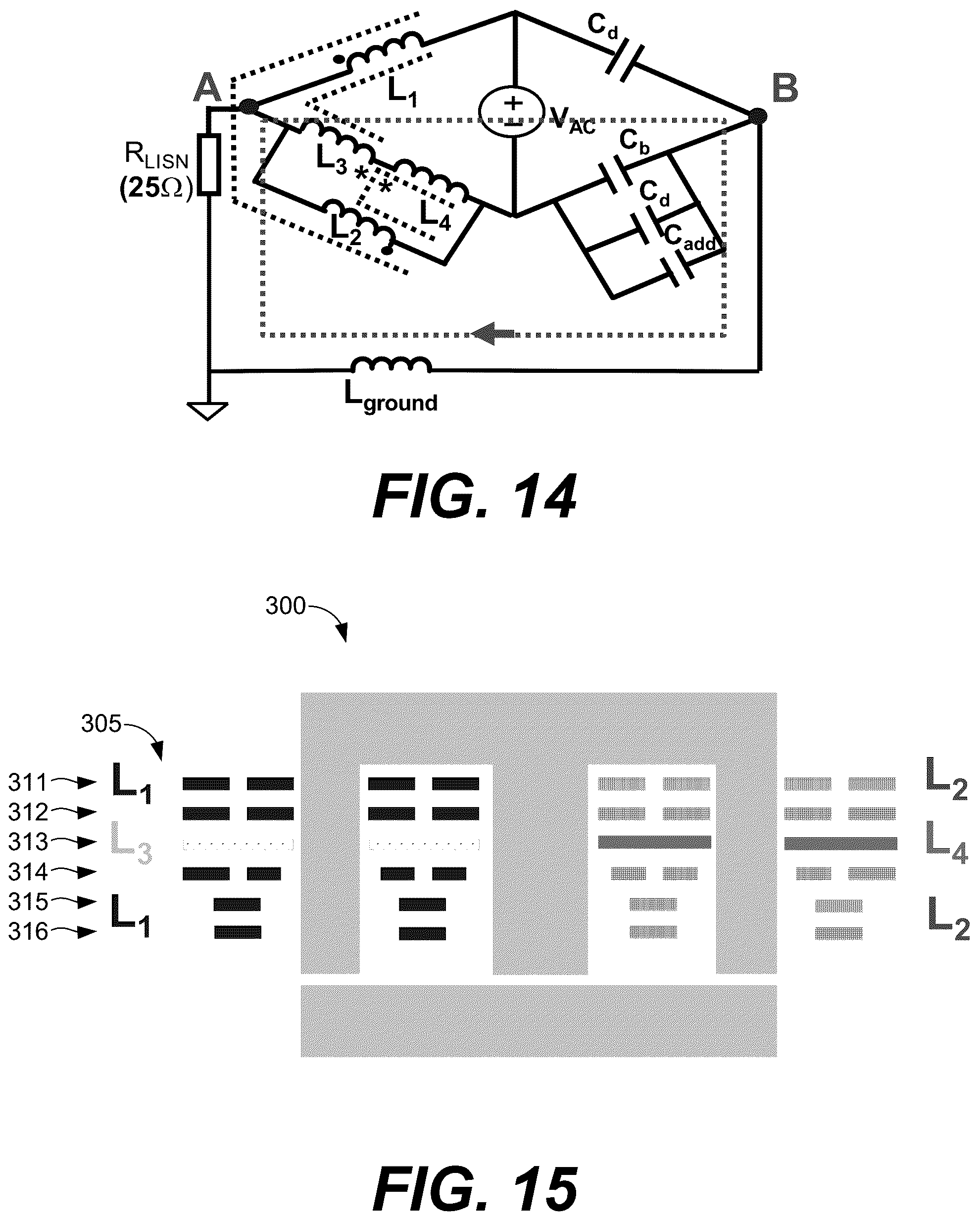 Patent US12315665 Figure 9 – Coupled inductor winding structure for common-mode noise reduction