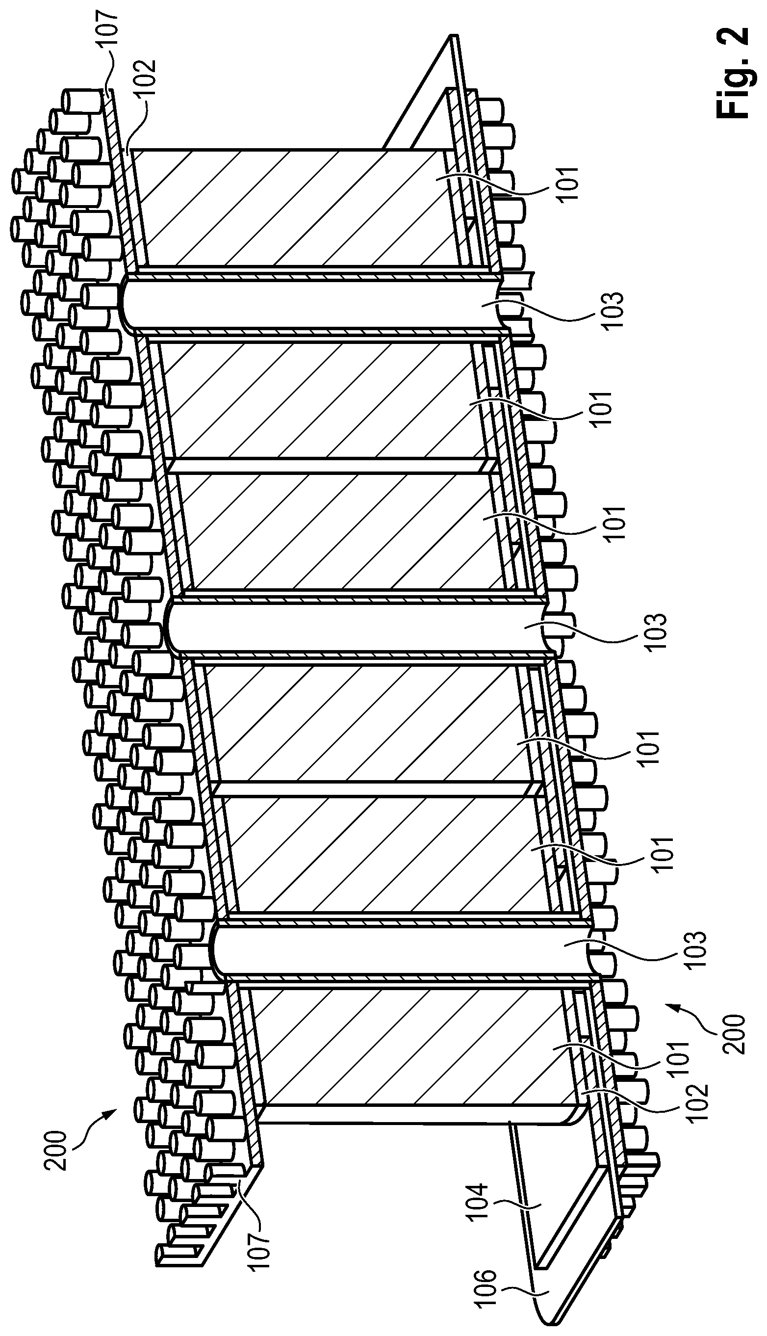 Patent US12315676 Figure 2 – Capacitor with electrically conductive cooling channel