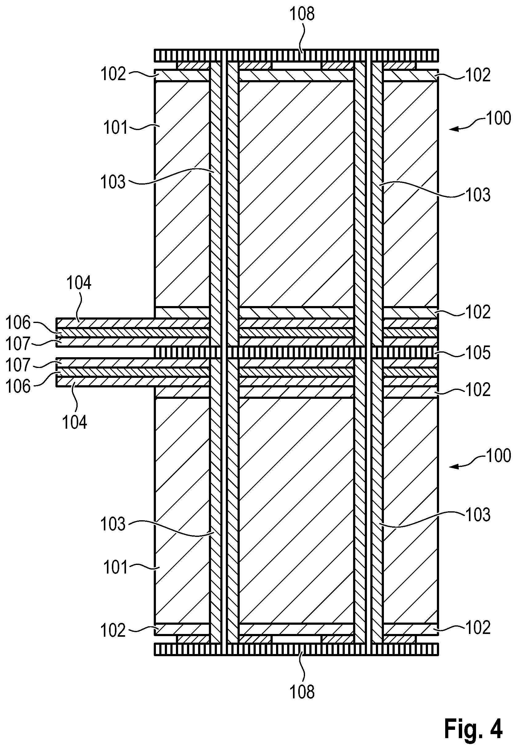 Patent US12315676 Figure 4 – Capacitor with electrically conductive cooling channel