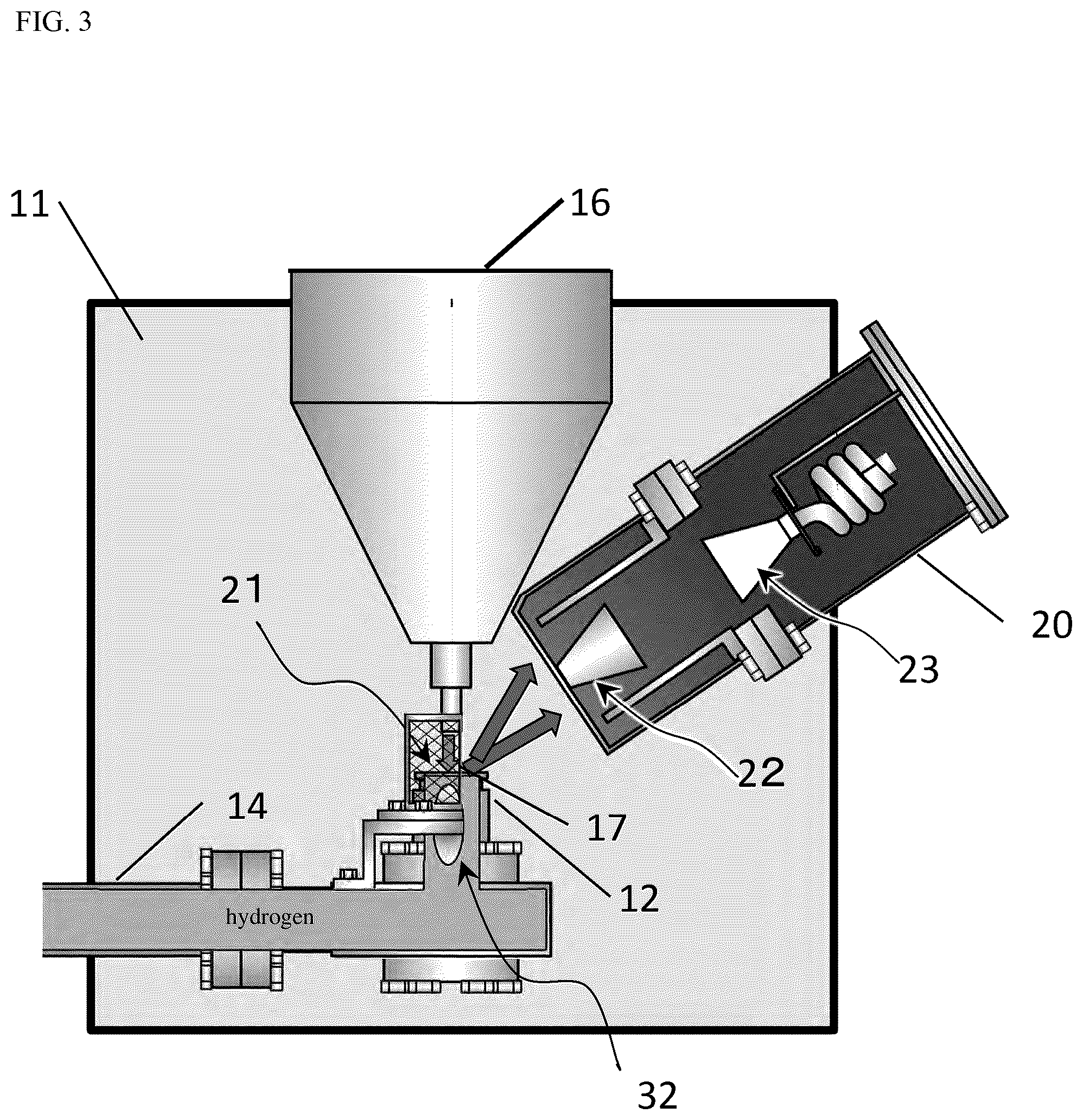Patent US12315696 Figure 3 – Device for observing permeation and diffusion path of observation target gas, observation target gas measuring method, point-defect location detecting device, point-defect location detecting method, and observation samples