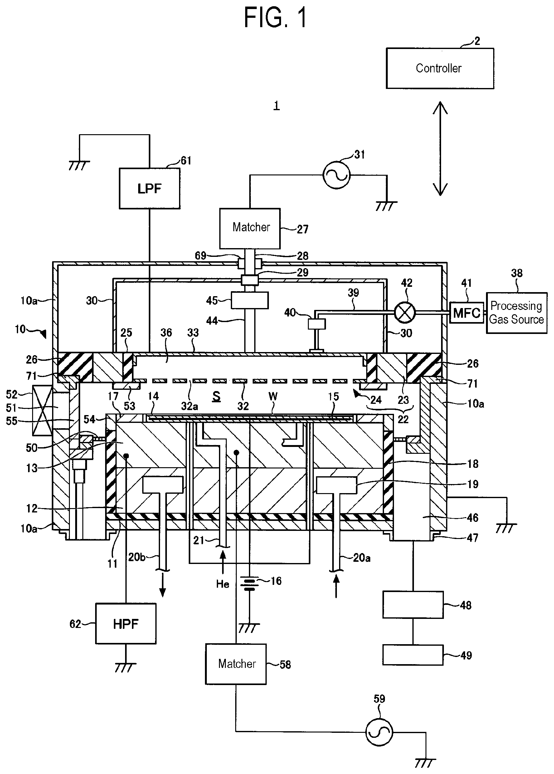 Patent US12315702 Figure 1 – Plasma processing apparatus