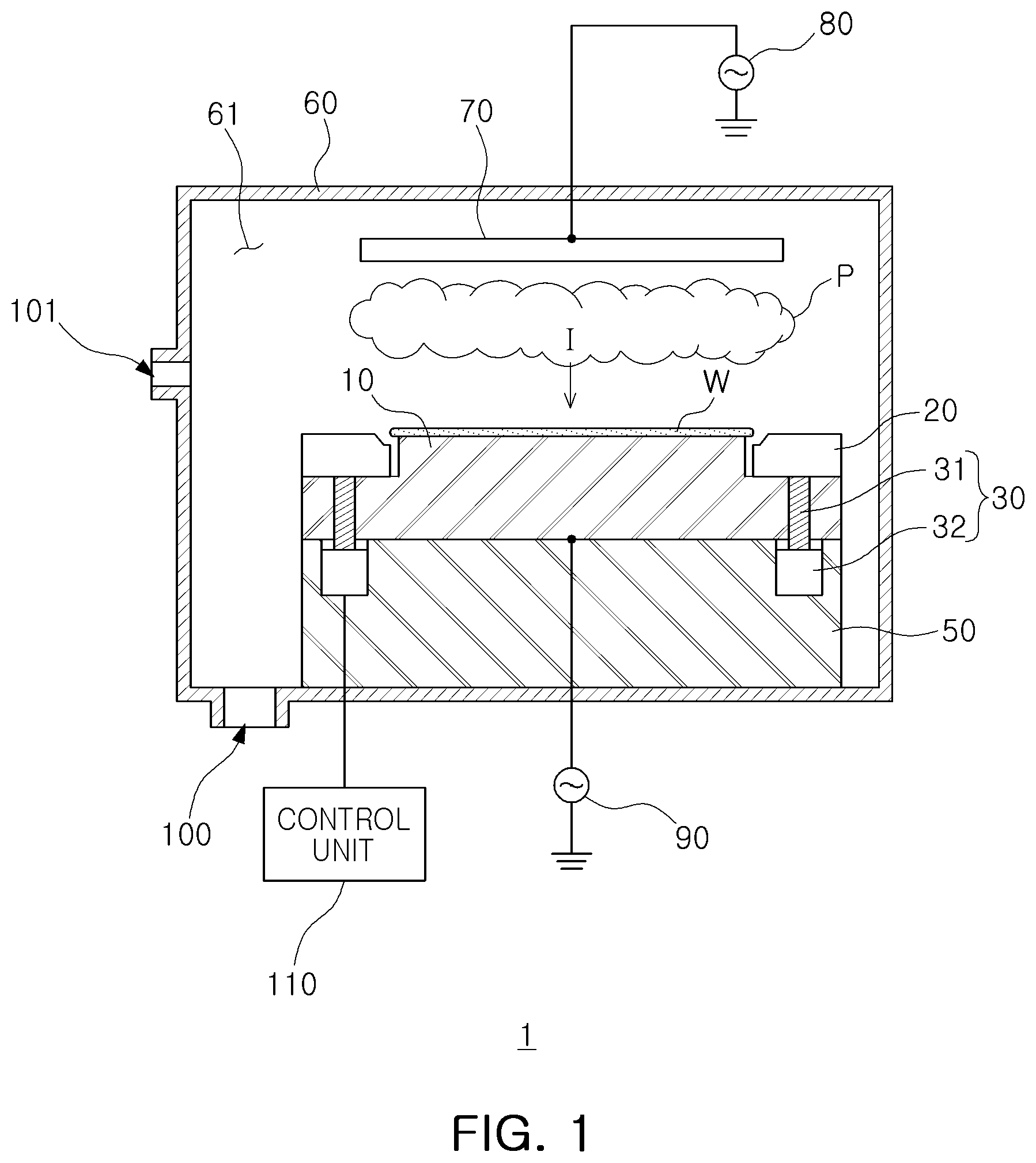 Patent US12315703 Figure 1 – Plasma processing apparatus and methods of manufacturing semiconductor device using the same