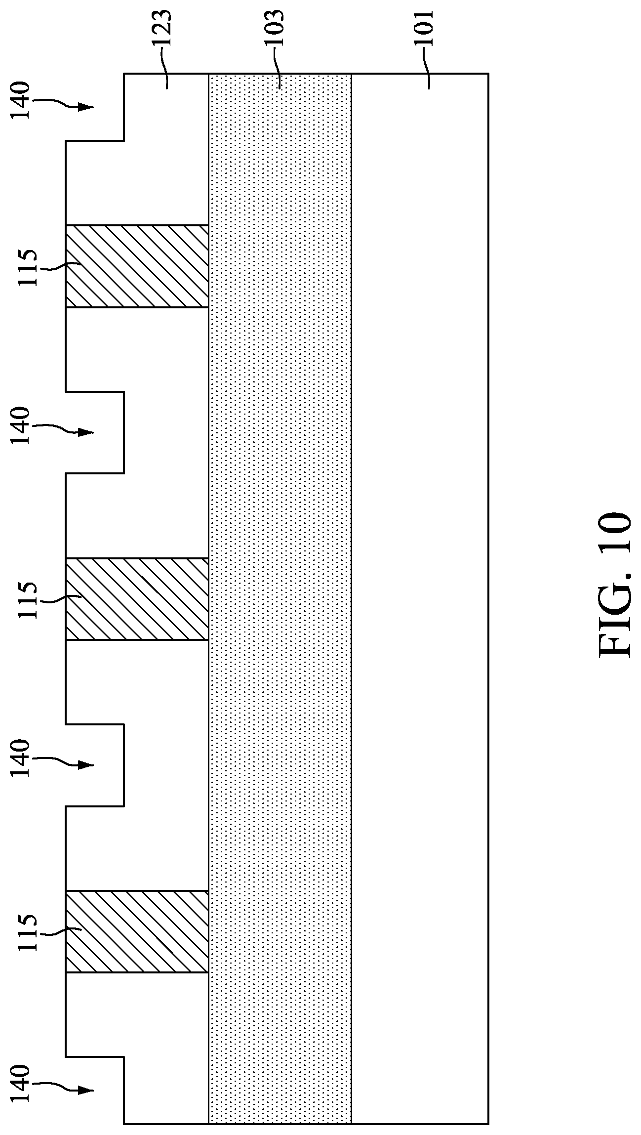 Patent US12315725 Figure 10 – Method for preparing semiconductor device structure having features of different depths