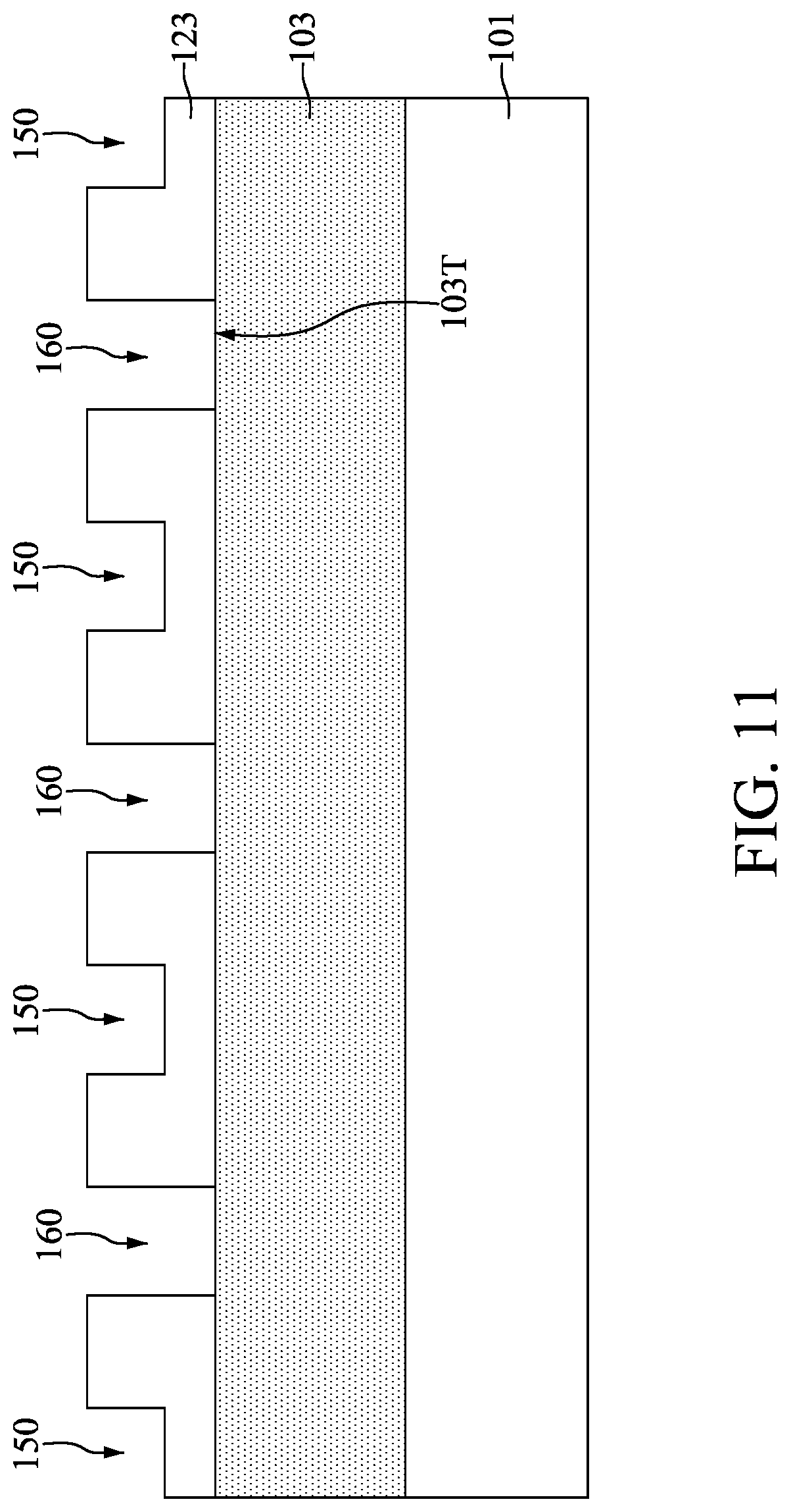 Patent US12315725 Figure 11 – Method for preparing semiconductor device structure having features of different depths