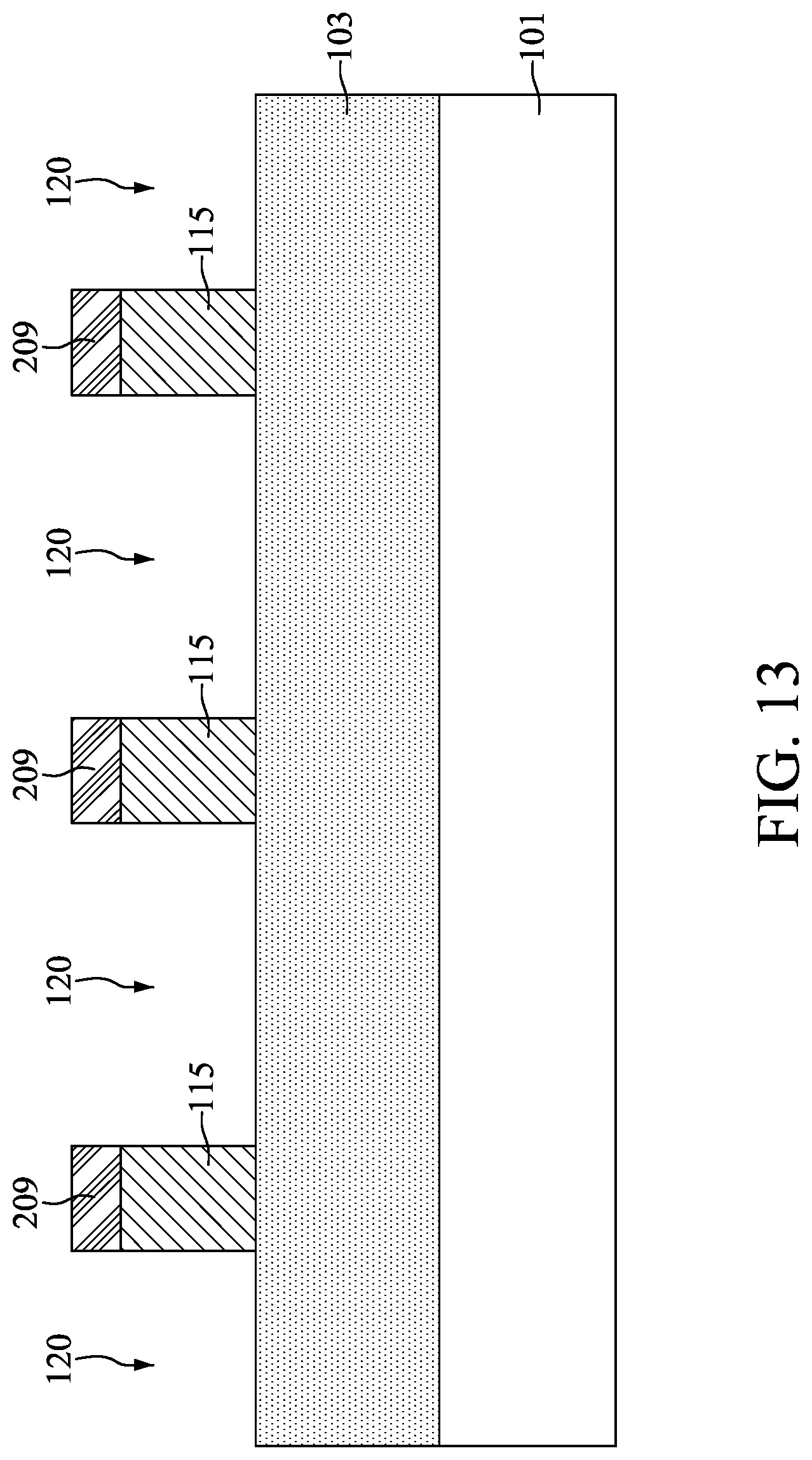 Patent US12315725 Figure 13 – Method for preparing semiconductor device structure having features of different depths