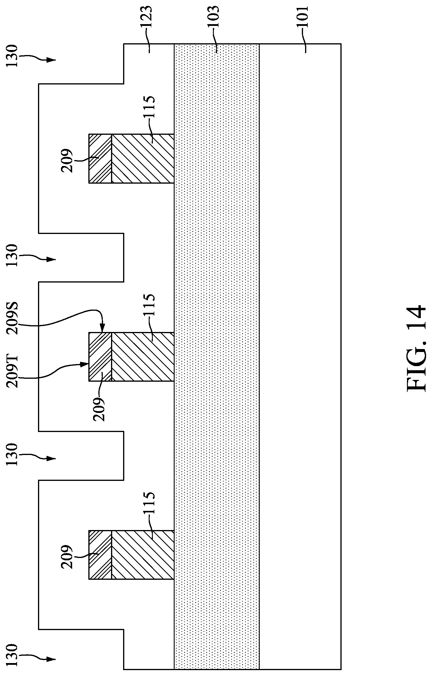 Patent US12315725 Figure 14 – Method for preparing semiconductor device structure having features of different depths