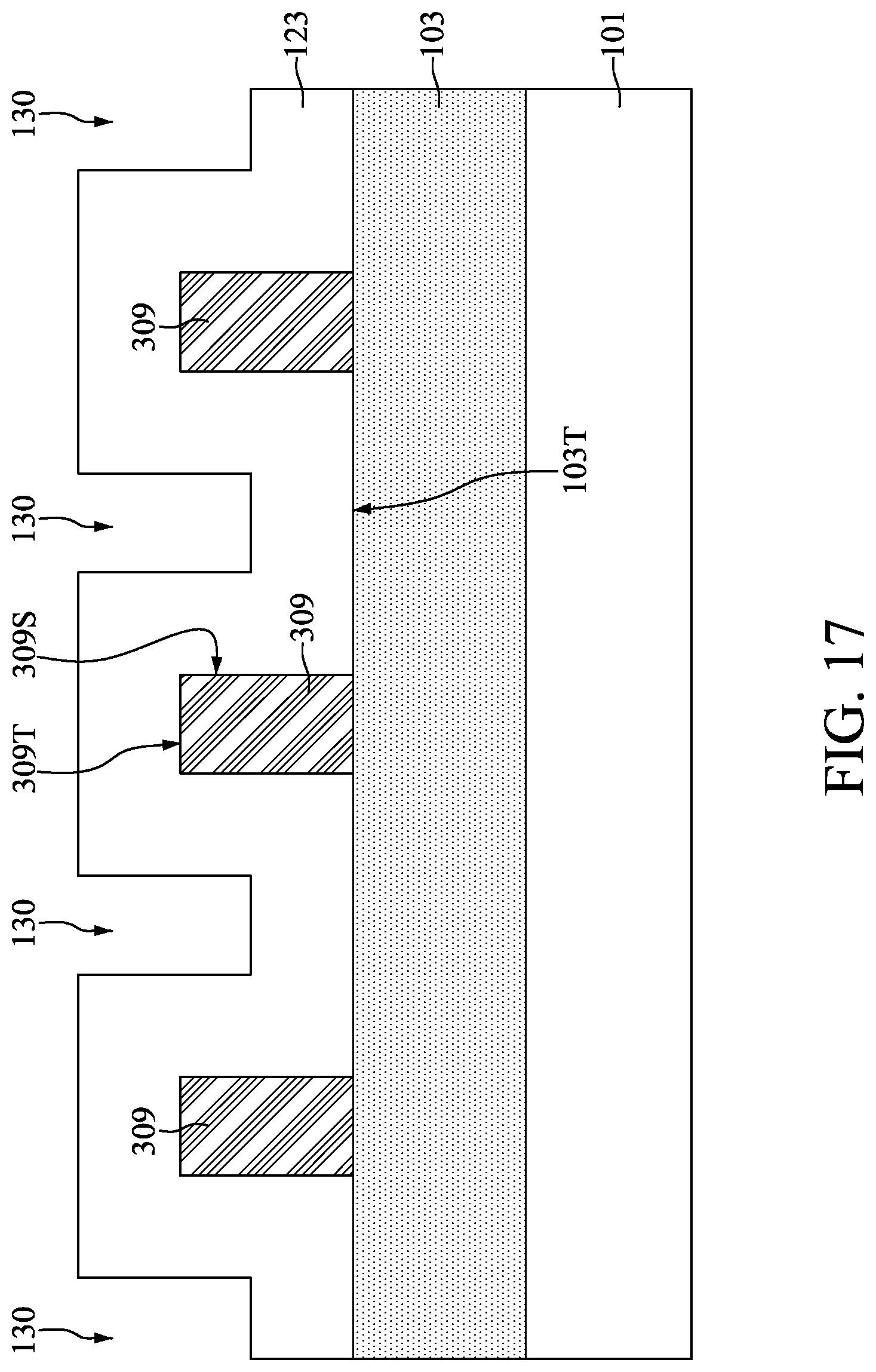 Patent US12315725 Figure 17 – Method for preparing semiconductor device structure having features of different depths