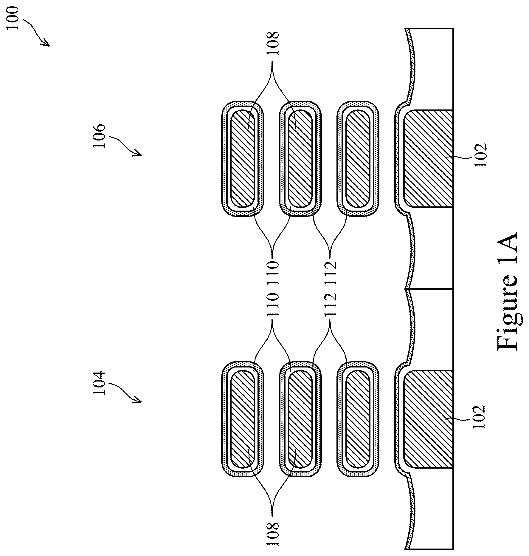 Patent US12315731 Figure 1 – Integrated circuit with nanosheet transistors with metal gate passivation