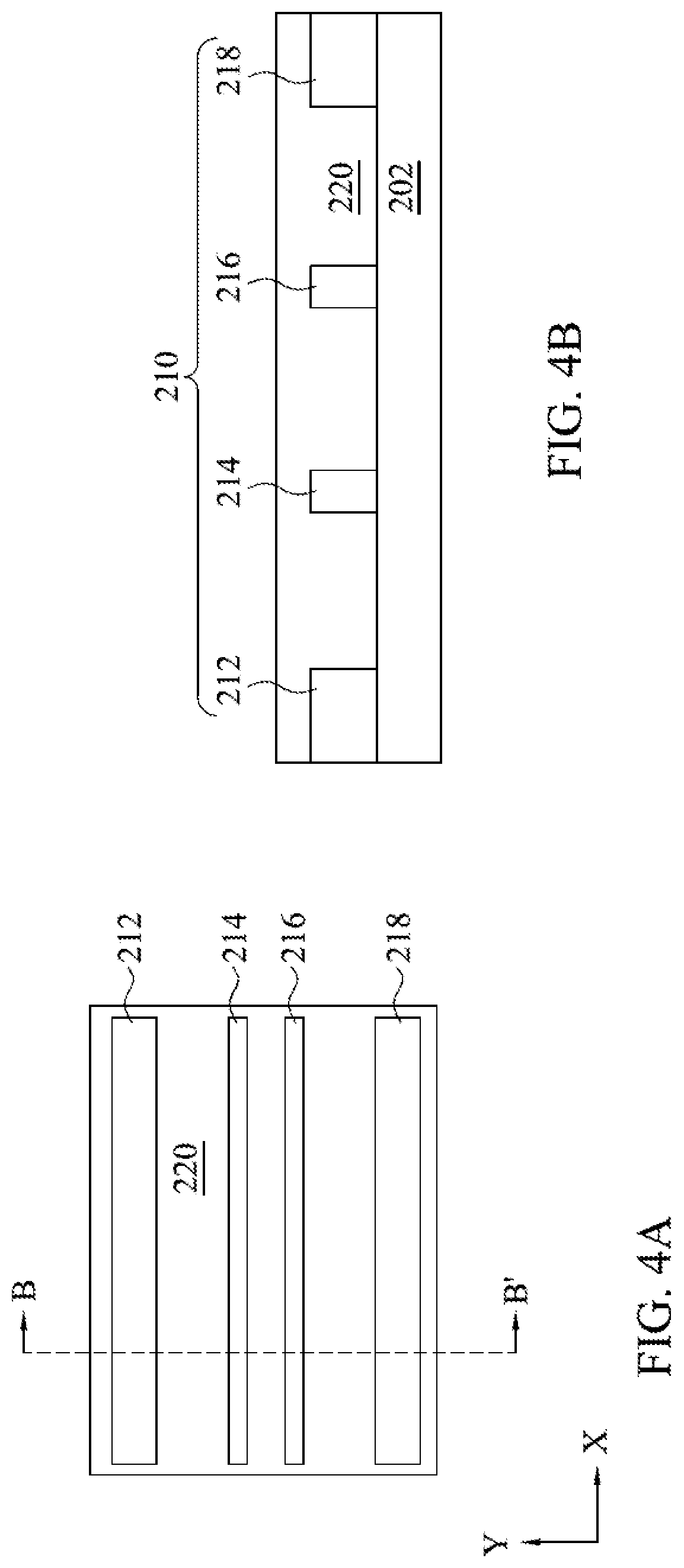 Patent US12315737 Figure 4 – Feature patterning using pitch relaxation and directional end-pushing with ion bombardment
