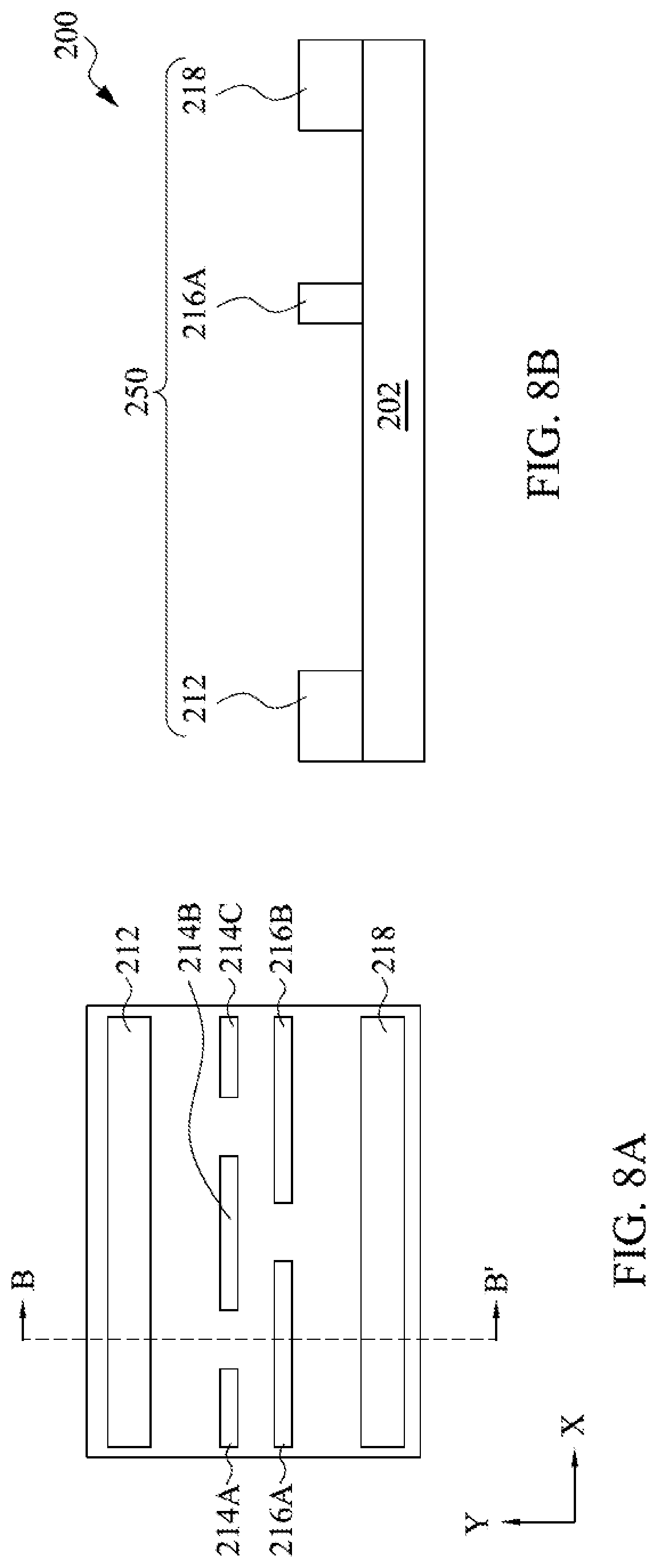 Patent US12315737 Figure 8 – Feature patterning using pitch relaxation and directional end-pushing with ion bombardment