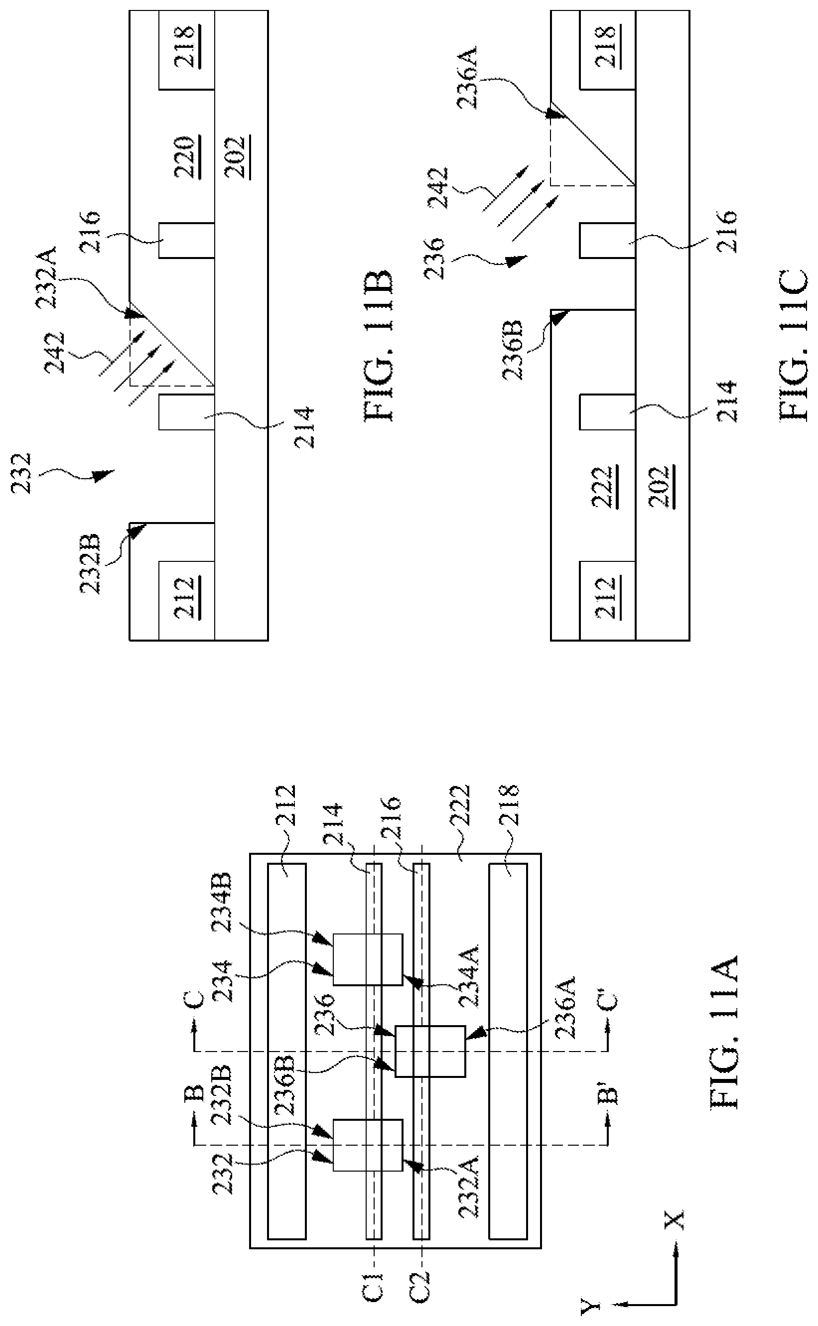 Patent US12315737 Figure 11 – Feature patterning using pitch relaxation and directional end-pushing with ion bombardment