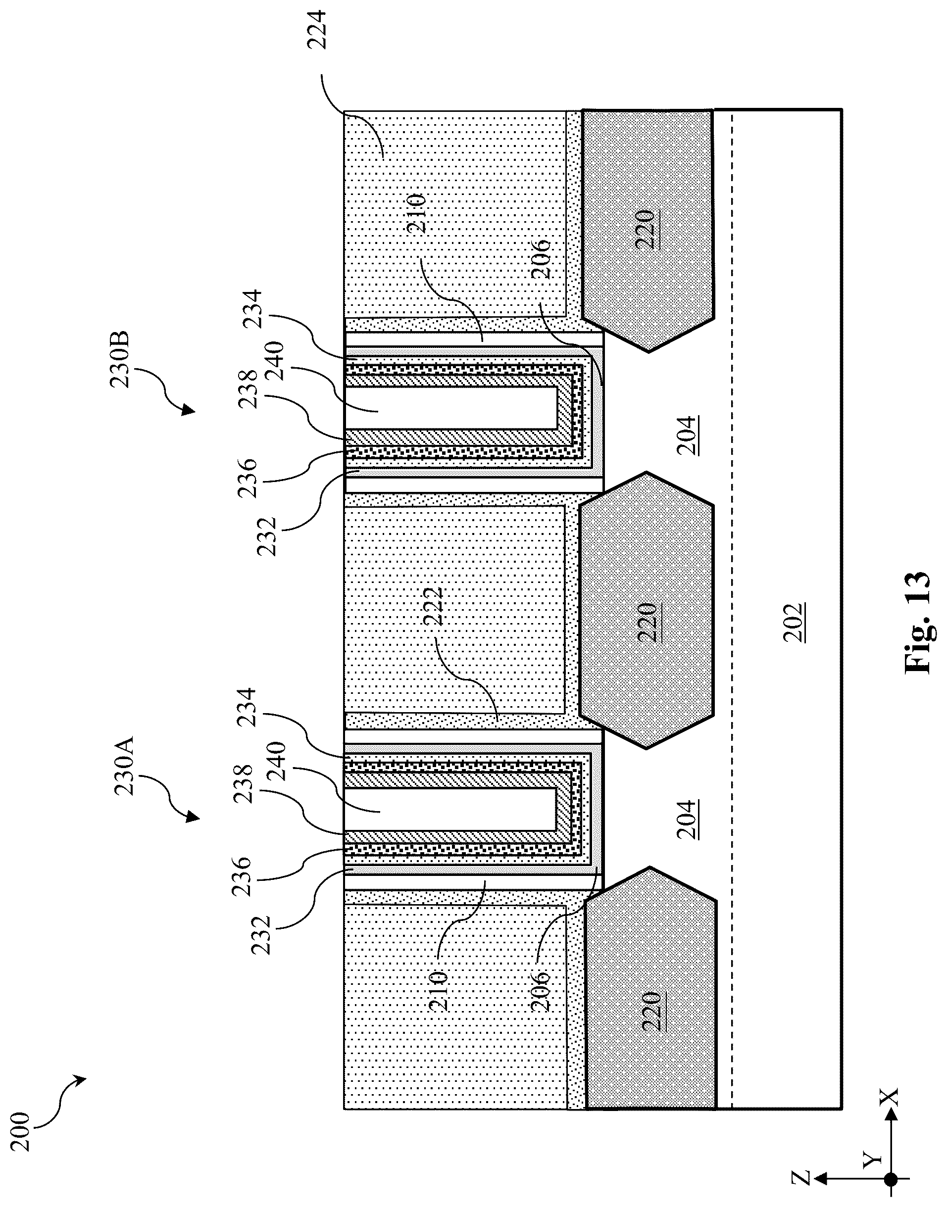 Patent US12315738 Figure 13 – Method of forming a gate structure including semiconductor material implantation into dummy gate stack