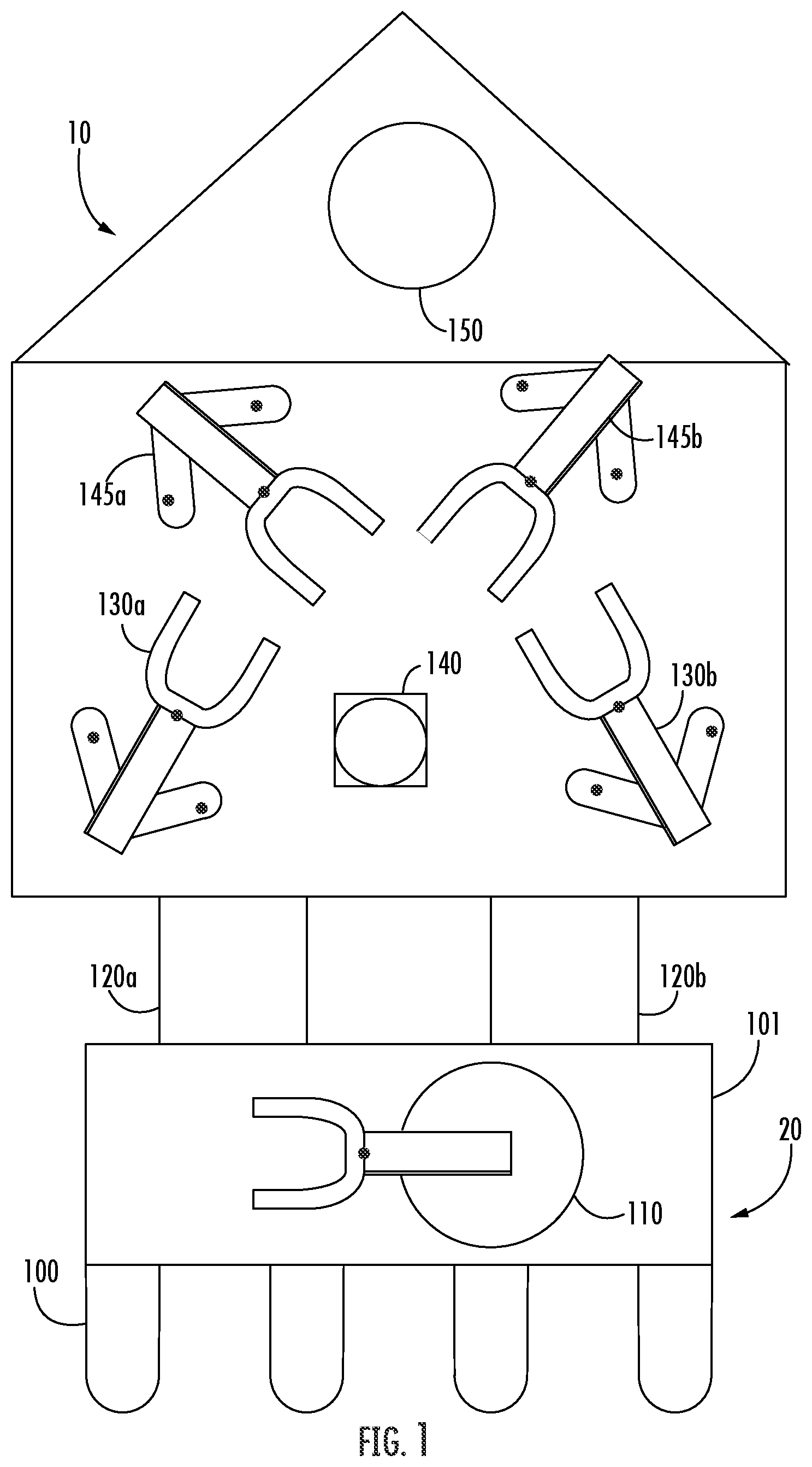 Patent US12315748 Figure 1 – Workpiece handling architecture for high workpiece throughput