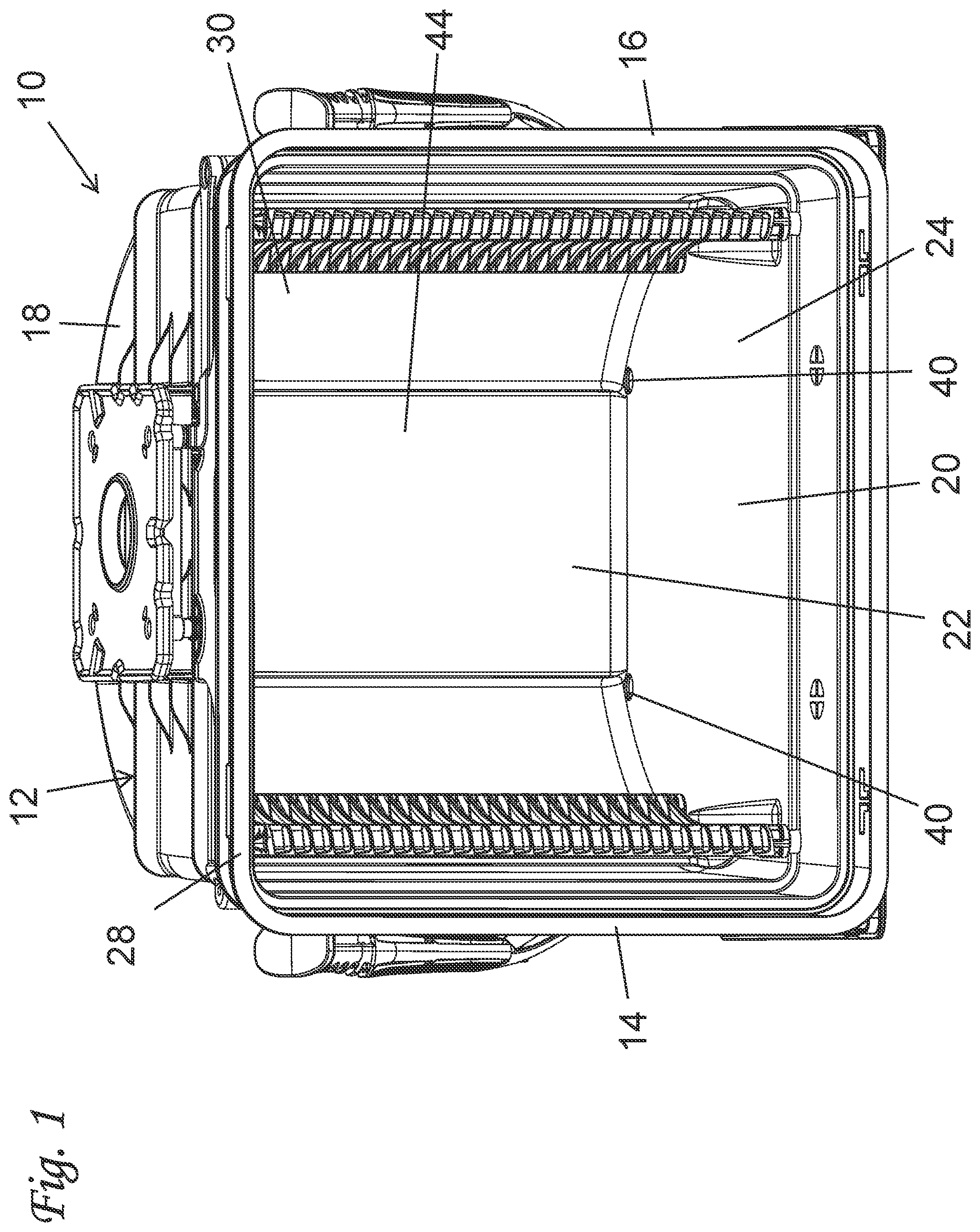 Patent US12315749 Figure 1 – Methods of installing a purge fluid conditioning element into a semiconductor substrate carrying container
