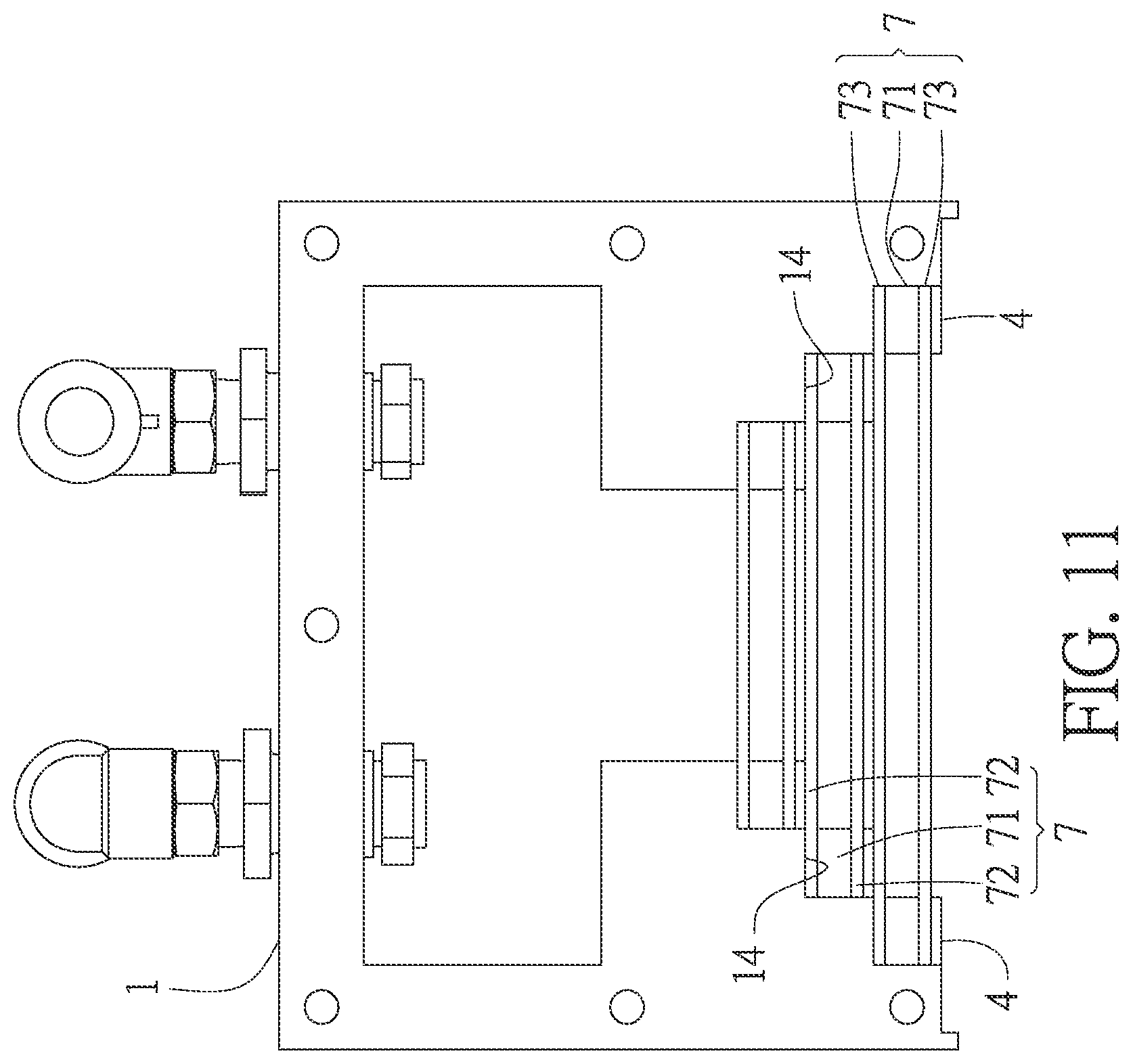Patent US12315750 Figure 11 – Gas curtain device for front opening unified pod