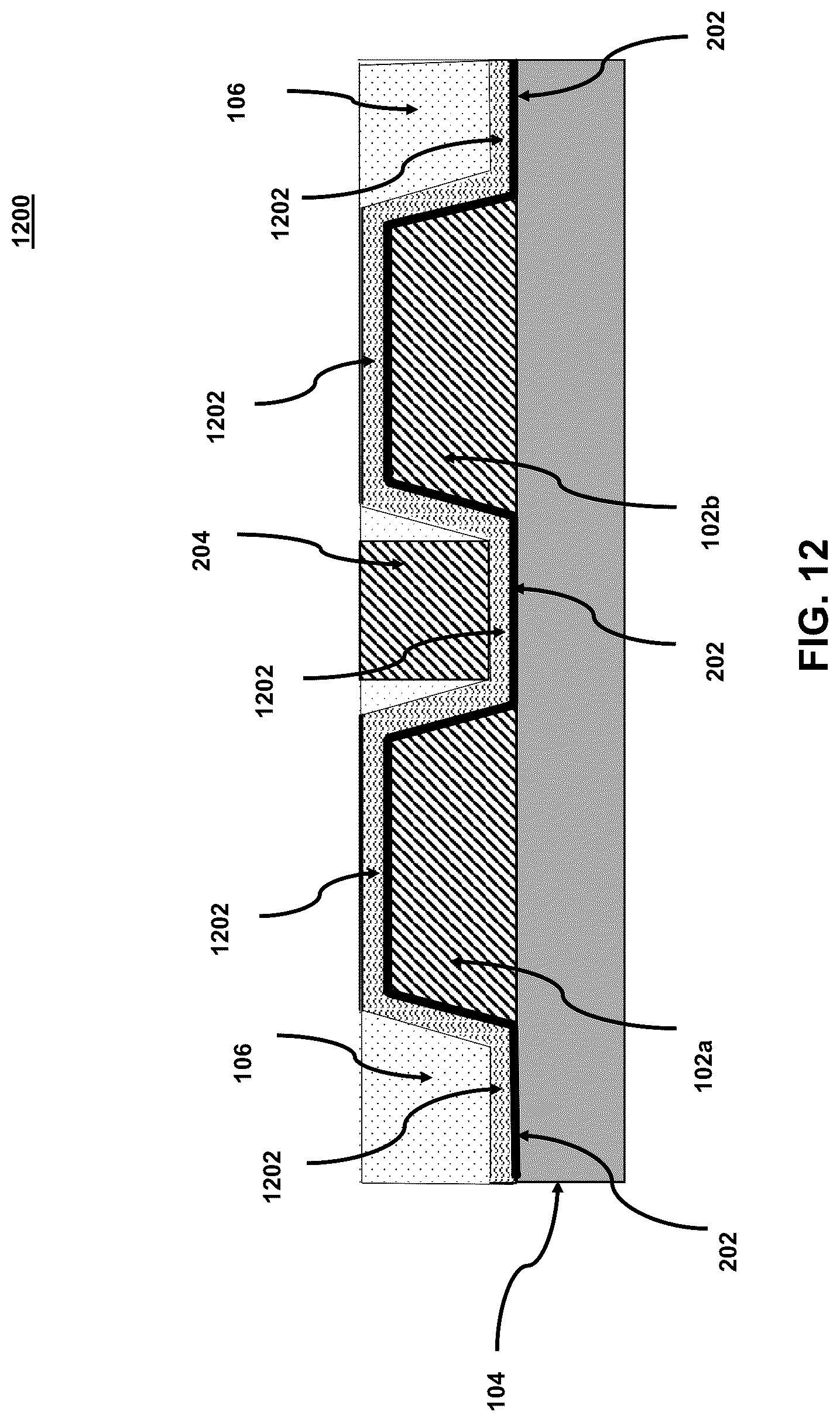 Patent US12315762 Figure 12 – Self-aligned lines and methods for fabricating the same