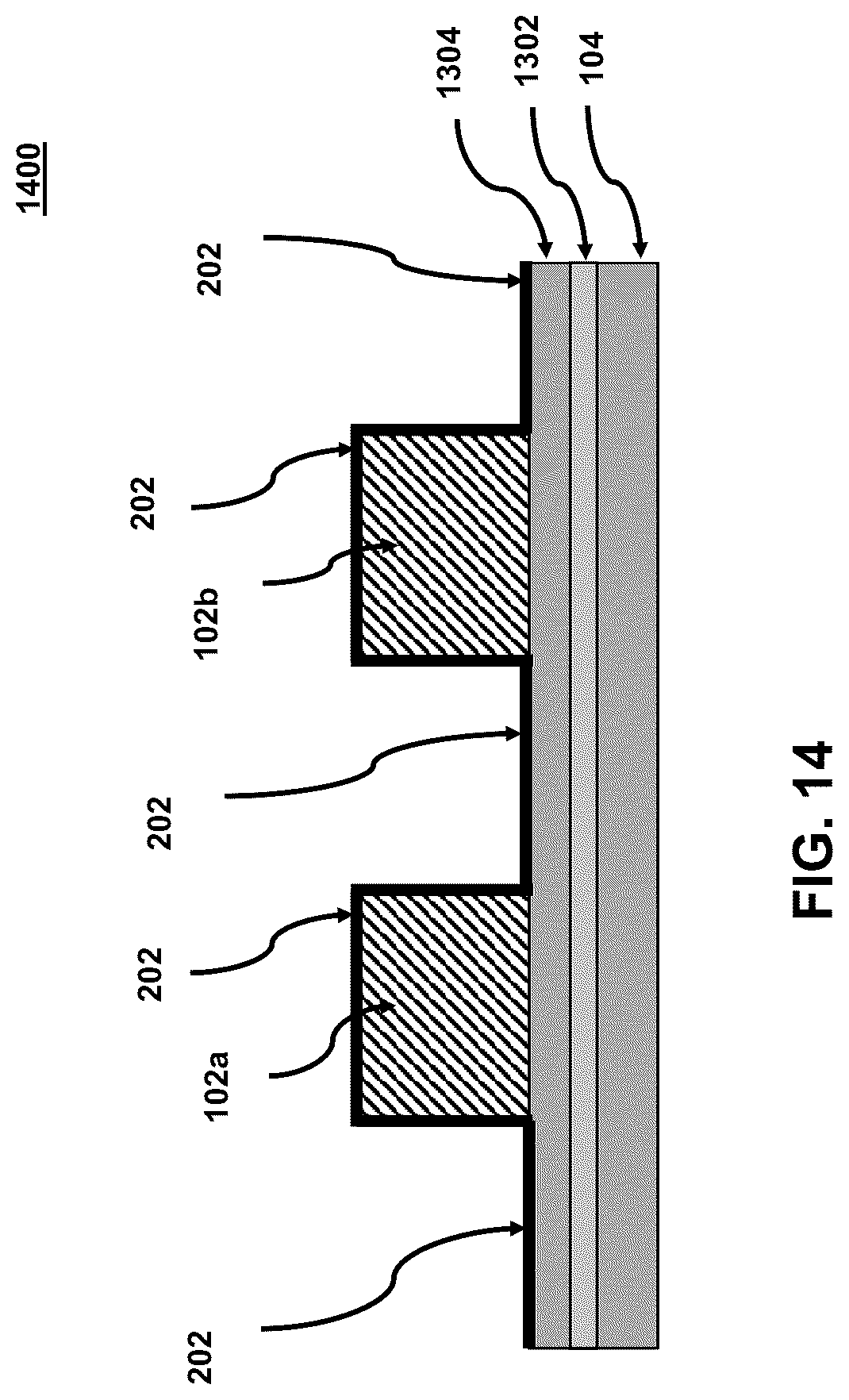 Patent US12315762 Figure 14 – Self-aligned lines and methods for fabricating the same
