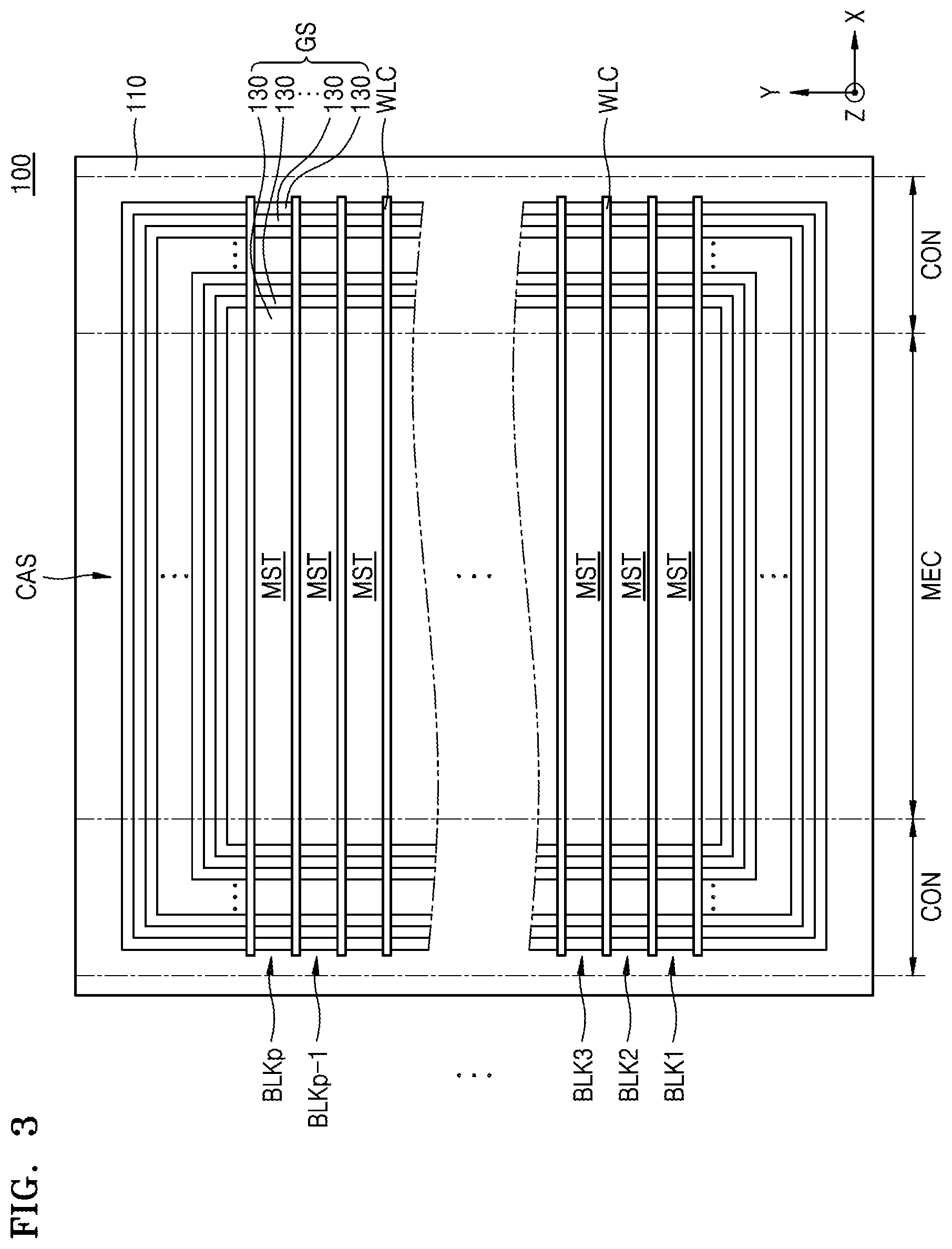 Patent US12315763 Figure 3 – Three-dimensional memory device and method of making thereof using sacrificial carbon-containing barrier film