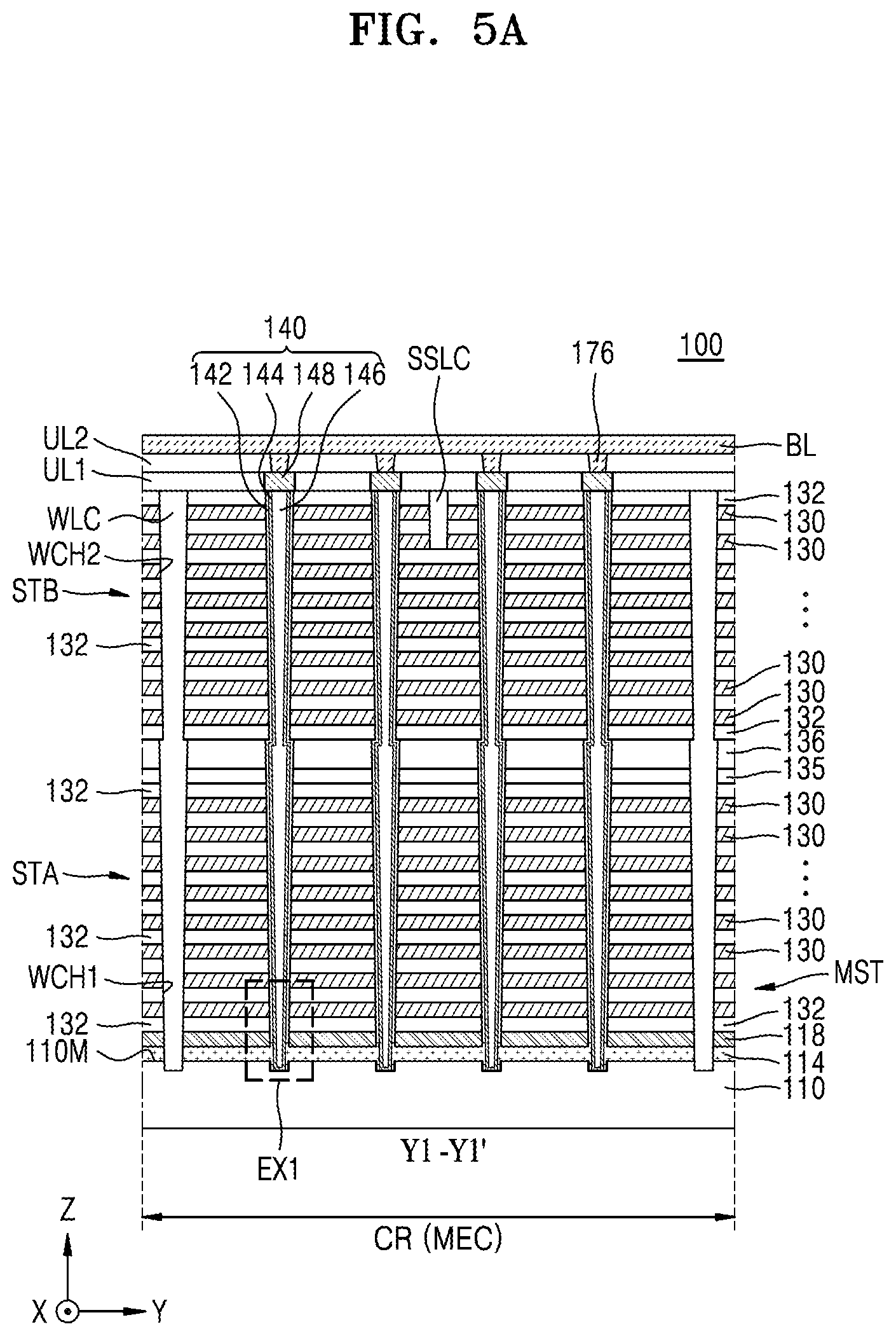 Patent US12315763 Figure 5 – Three-dimensional memory device and method of making thereof using sacrificial carbon-containing barrier film