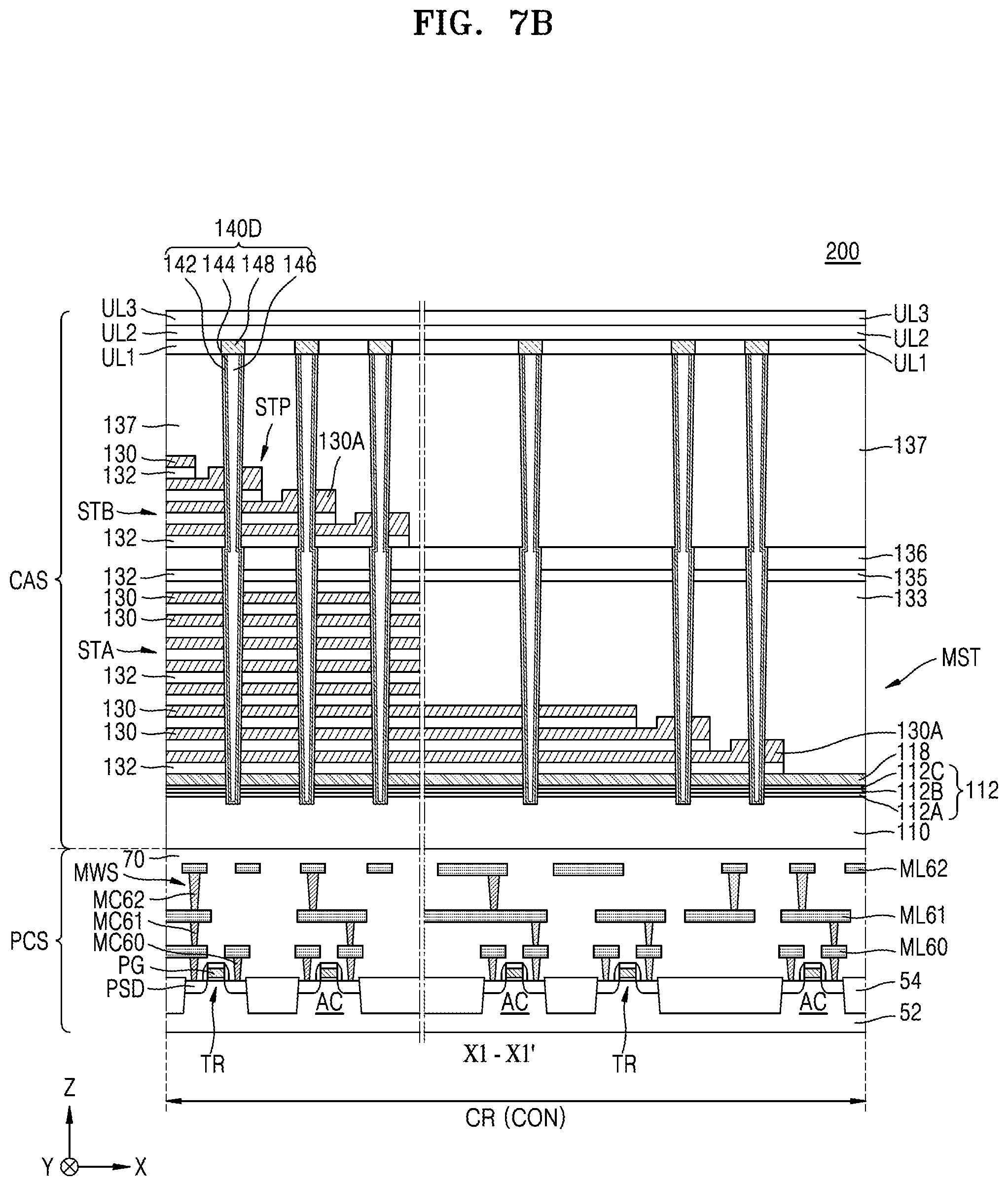 Patent US12315763 Figure 11 – Three-dimensional memory device and method of making thereof using sacrificial carbon-containing barrier film
