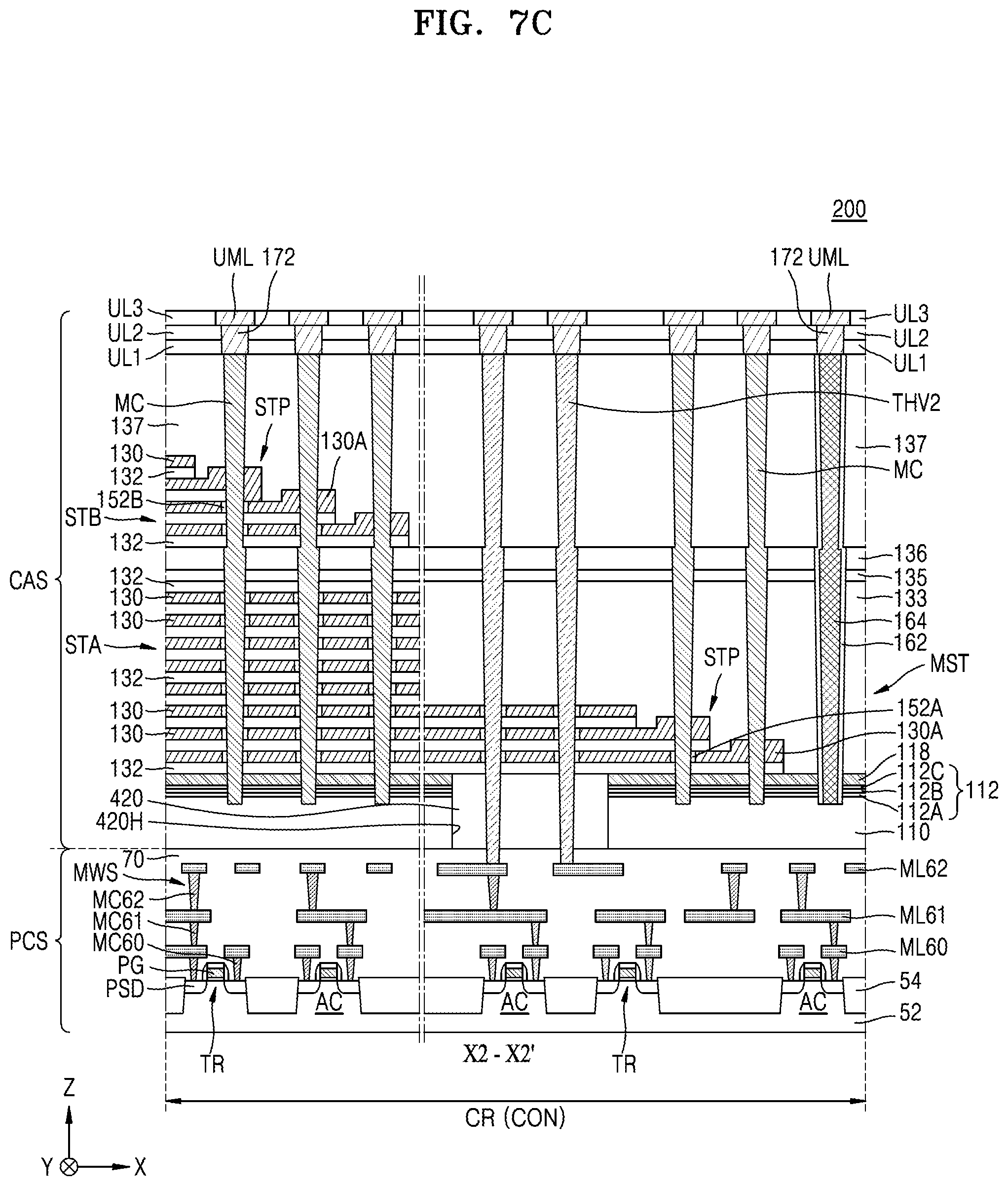 Patent US12315763 Figure 12 – Three-dimensional memory device and method of making thereof using sacrificial carbon-containing barrier film