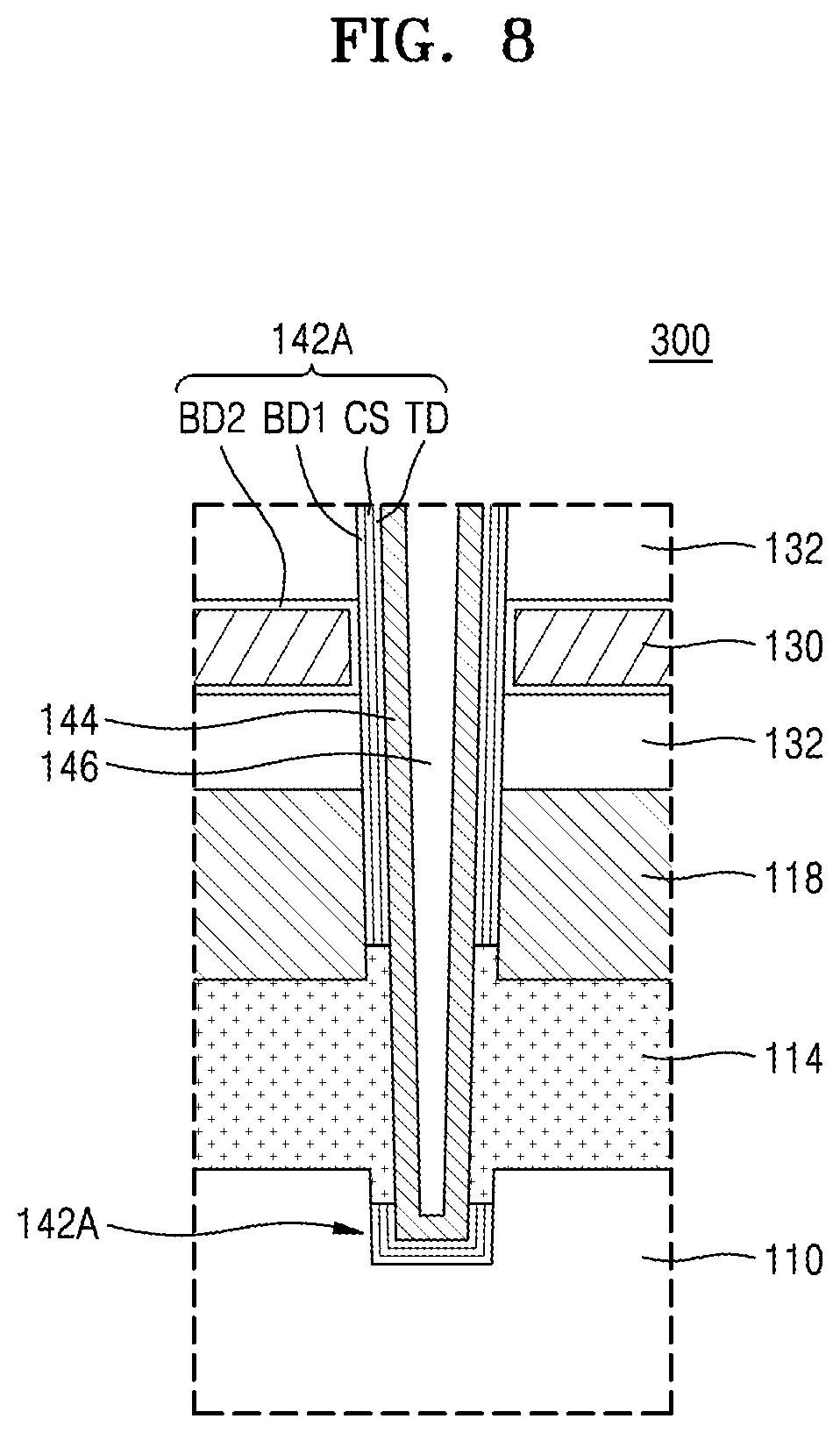 Patent US12315763 Figure 13 – Three-dimensional memory device and method of making thereof using sacrificial carbon-containing barrier film