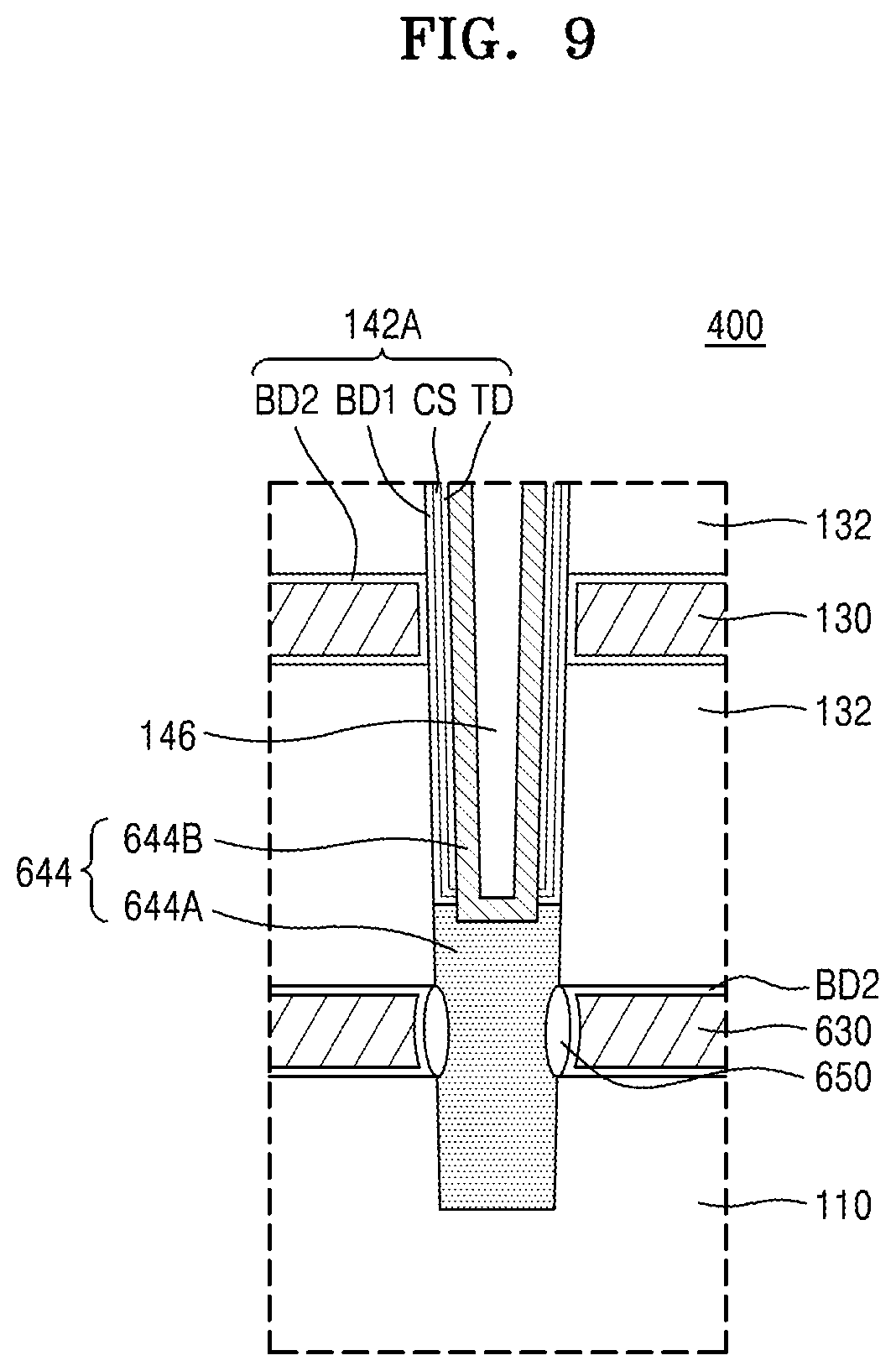 Patent US12315763 Figure 14 – Three-dimensional memory device and method of making thereof using sacrificial carbon-containing barrier film