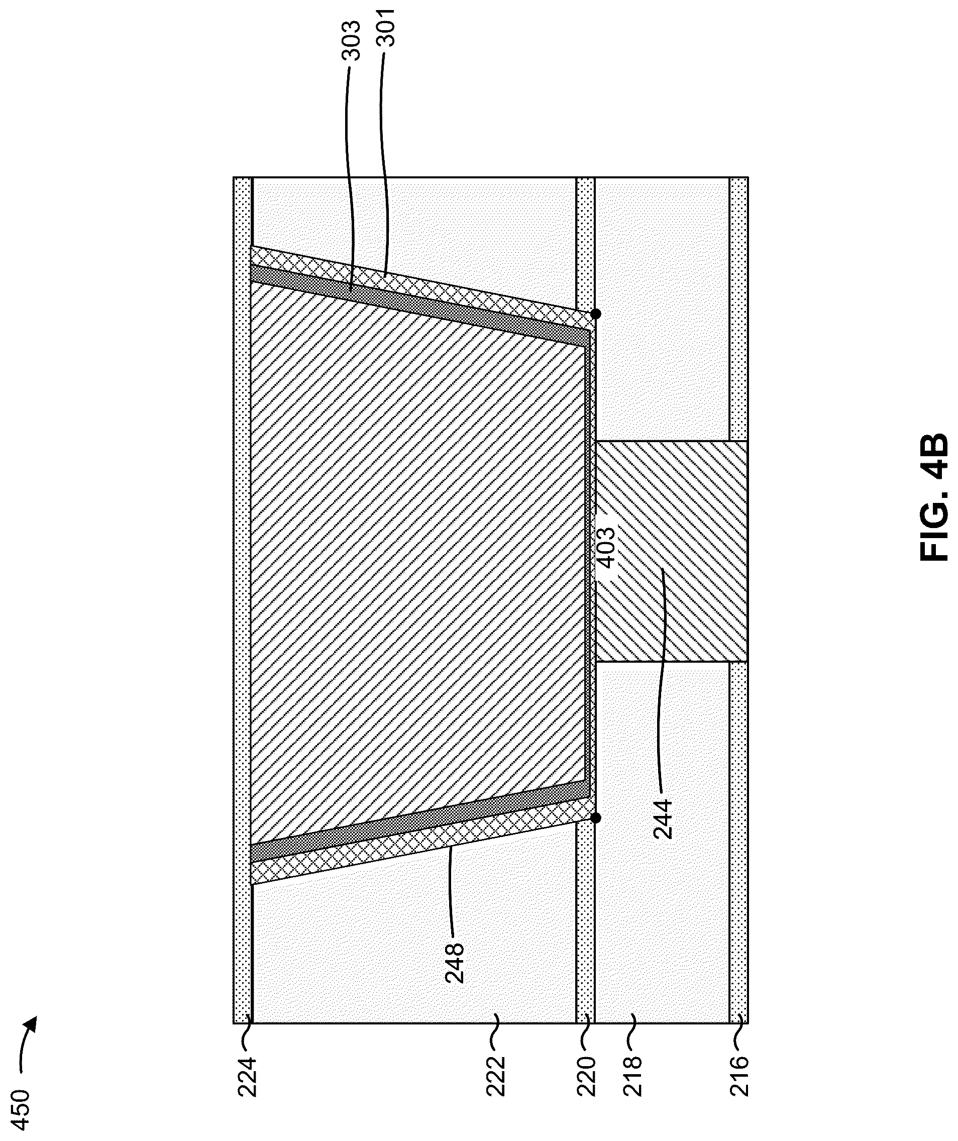 Patent US12315764 Figure 5 – Conductive structures with barriers and liners of varying thicknesses