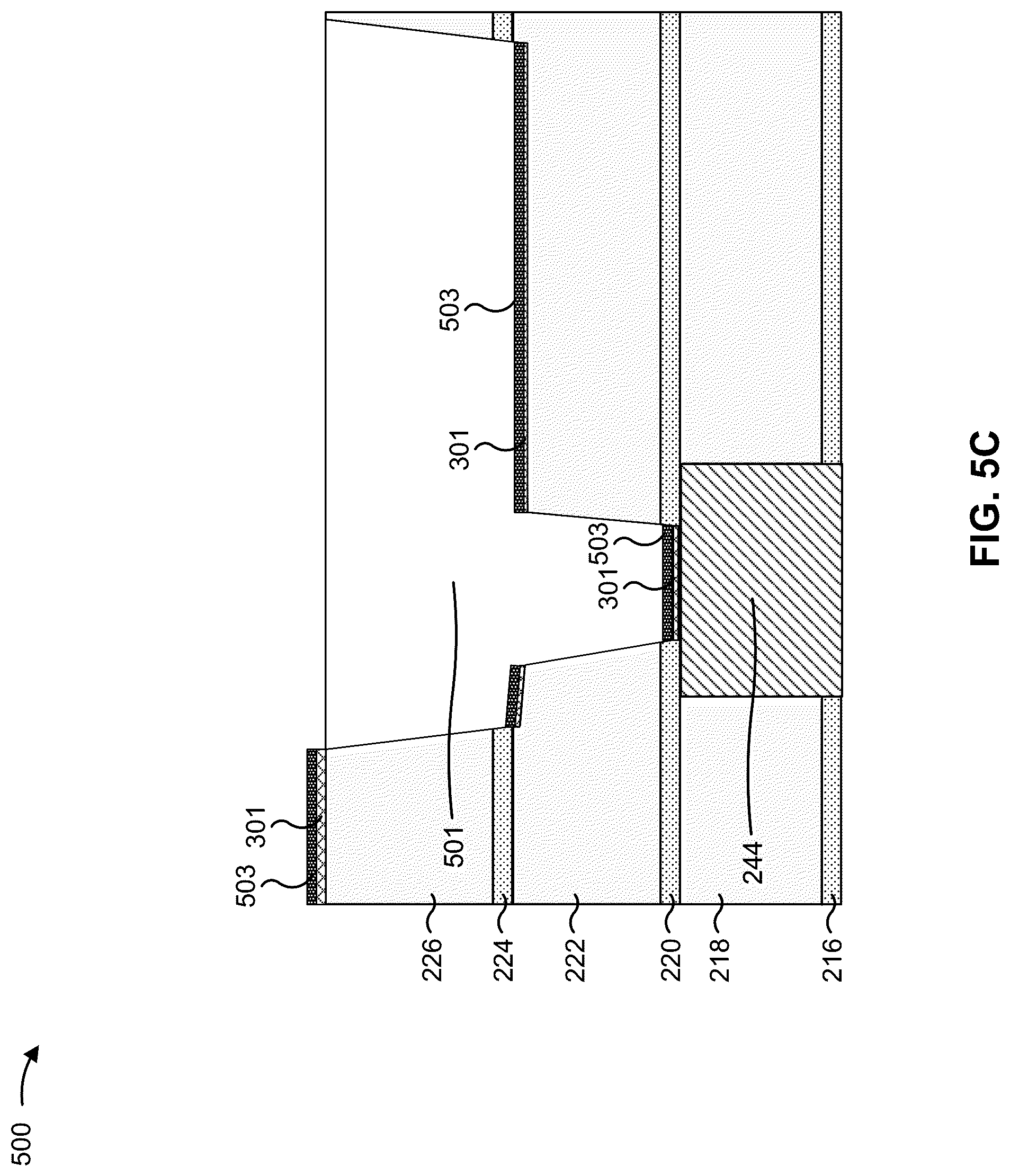 Patent US12315764 Figure 8 – Conductive structures with barriers and liners of varying thicknesses