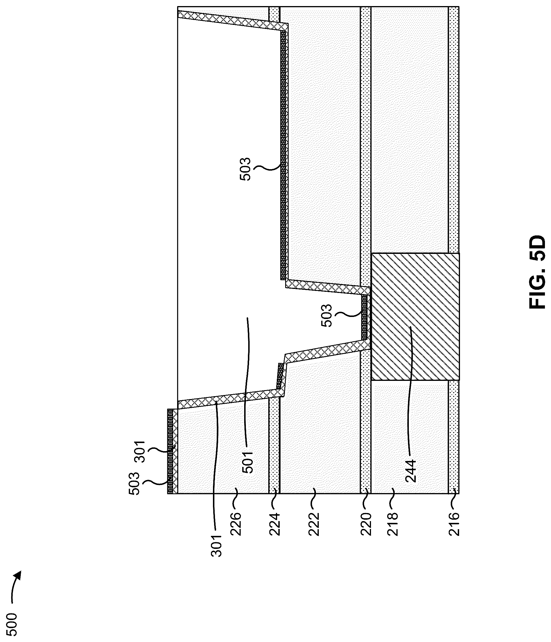 Patent US12315764 Figure 9 – Conductive structures with barriers and liners of varying thicknesses