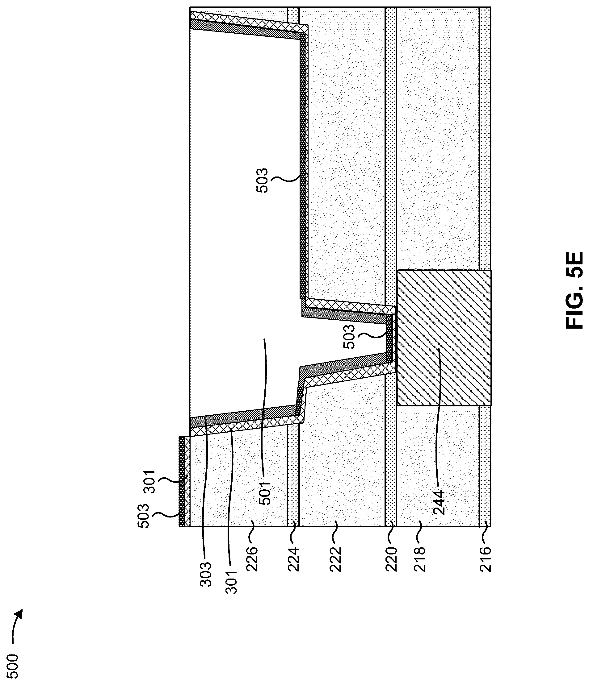 Patent US12315764 Figure 10 – Conductive structures with barriers and liners of varying thicknesses