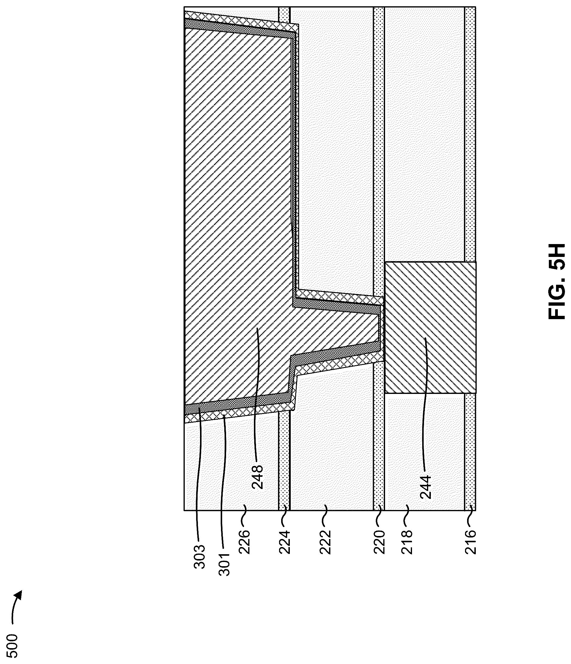 Patent US12315764 Figure 13 – Conductive structures with barriers and liners of varying thicknesses