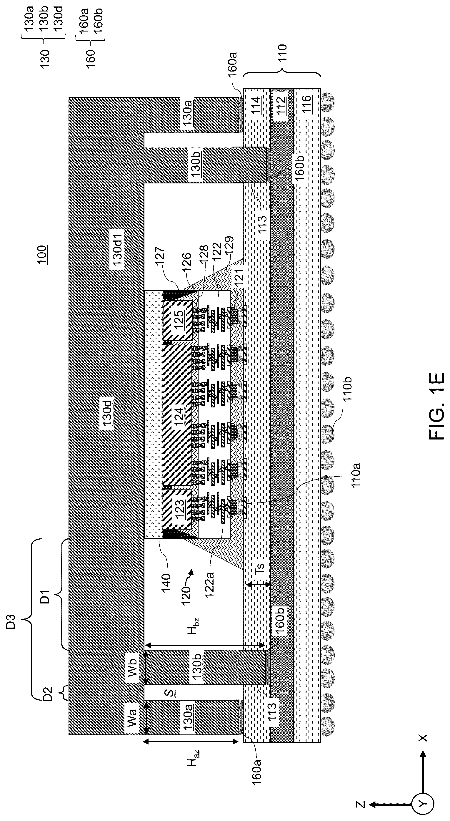 Patent US12315768 Figure 4 – Package assembly including lid with additional stress mitigating feet and methods of making the same