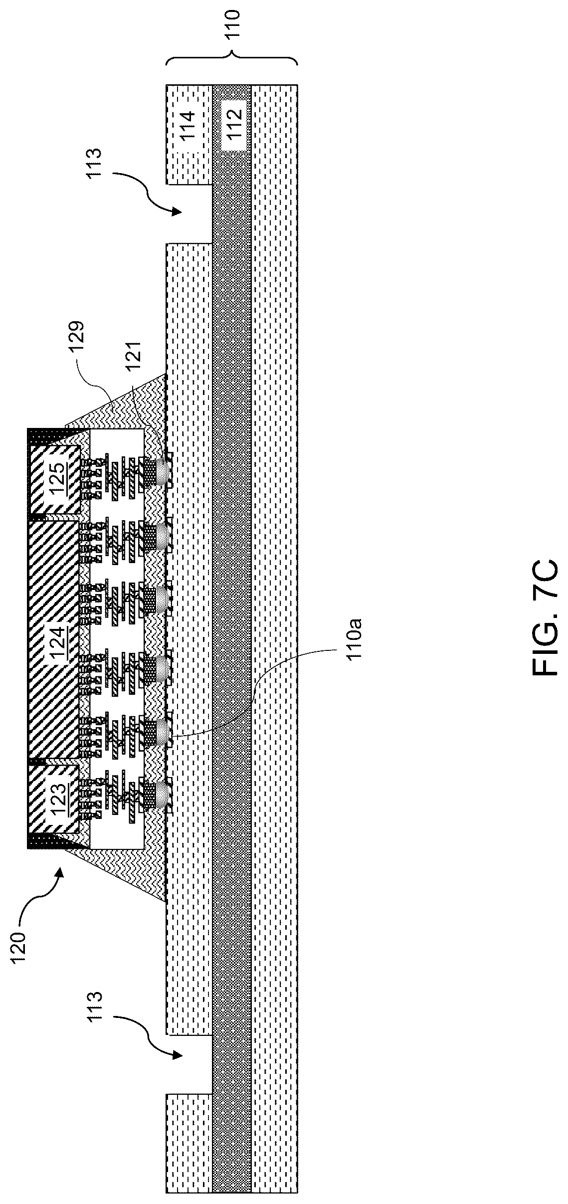 Patent US12315768 Figure 12 – Package assembly including lid with additional stress mitigating feet and methods of making the same