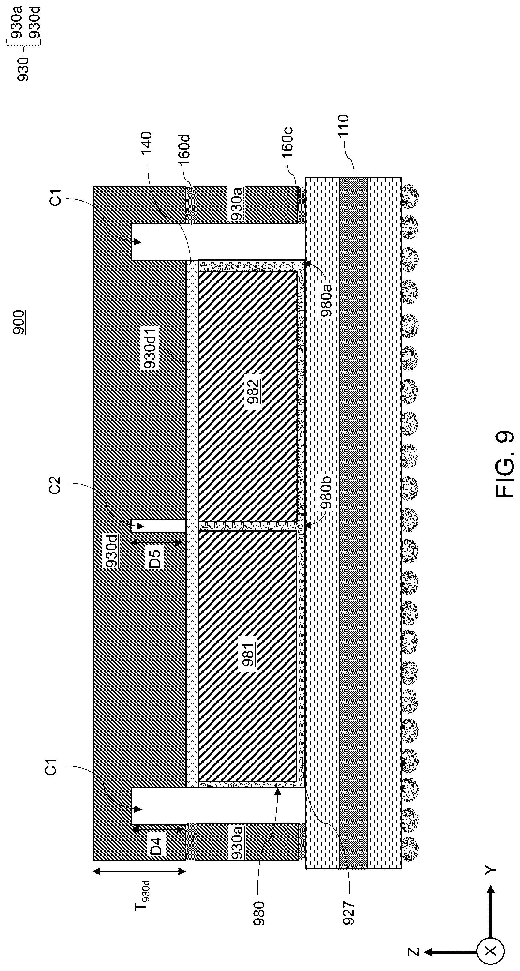 Patent US12315768 Figure 18 – Package assembly including lid with additional stress mitigating feet and methods of making the same
